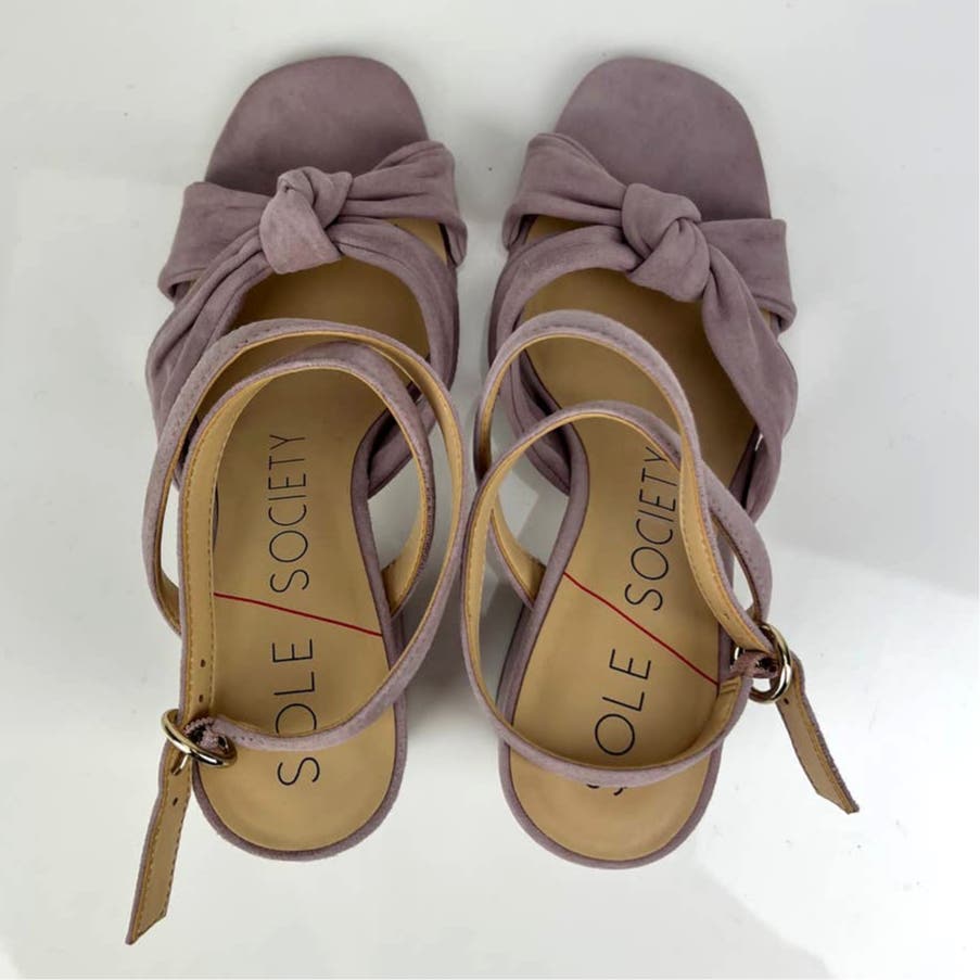 Sole Society Women US 5.5 Lavender Suede Ankle Strap Sandals