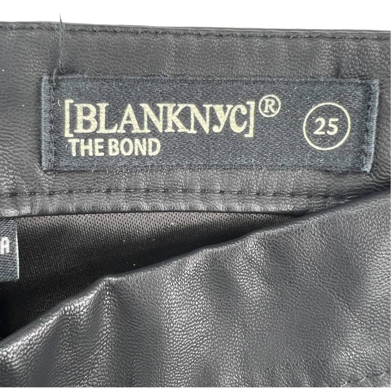 Blanknyc Women Black Slim Pants US 25 Faux Leather Leggins