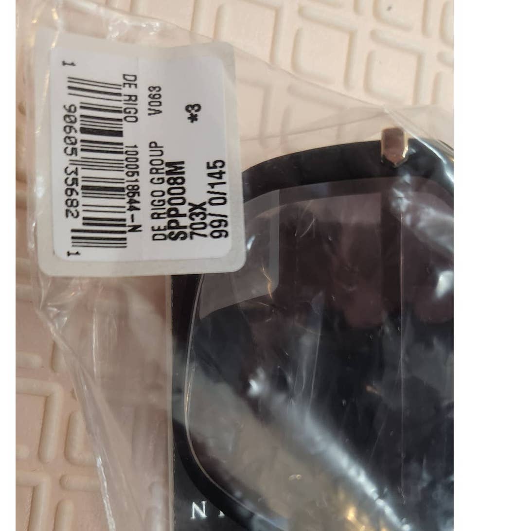 Men Square Shield Black Gold Sunglasses SPP008M-703X