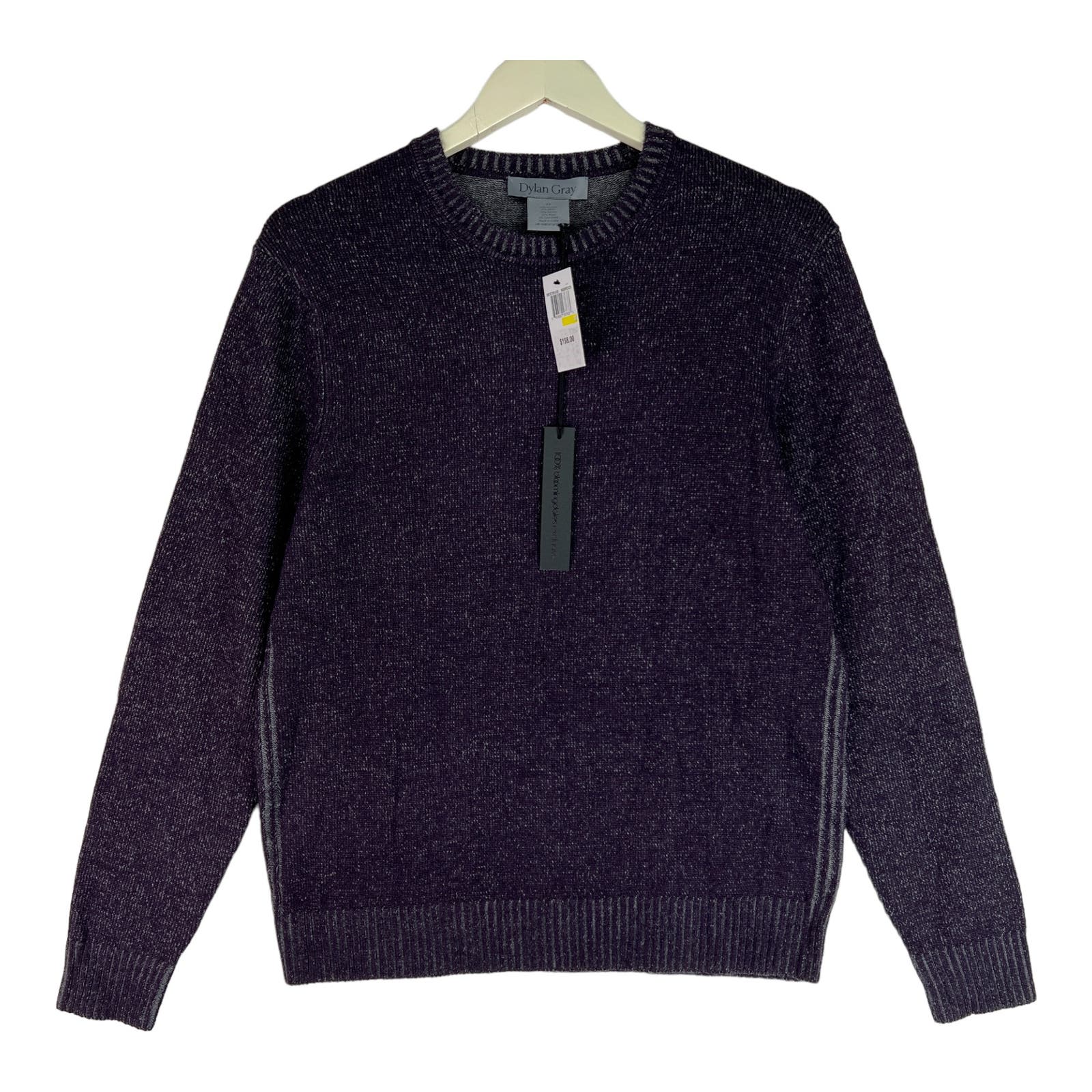 Dylan Gray Men Purple Grey Crew Neck US M Sweatshirt Cashmere