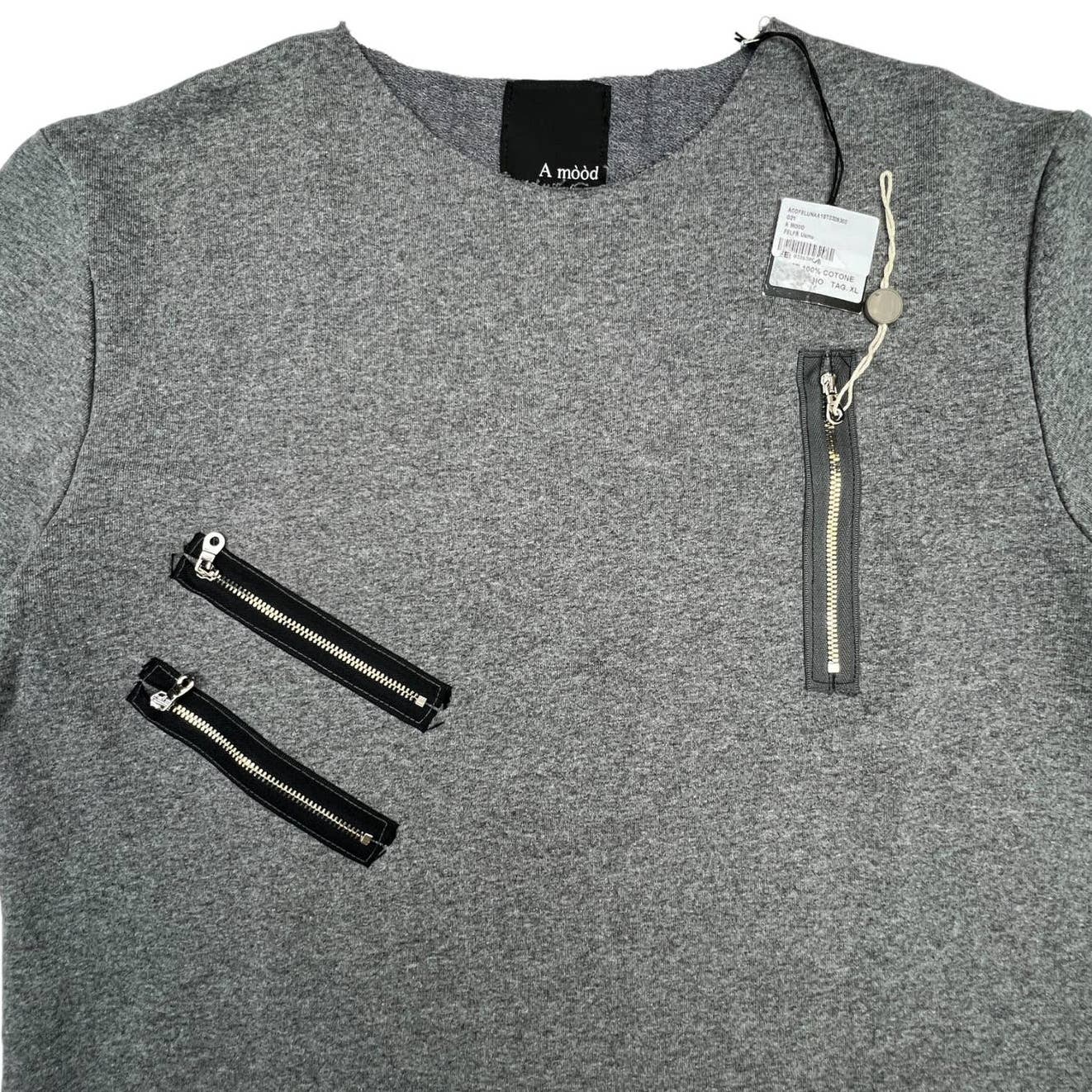 A Mood Women Gray Sweatshirt US XL Crew Neck Long Sleeve
