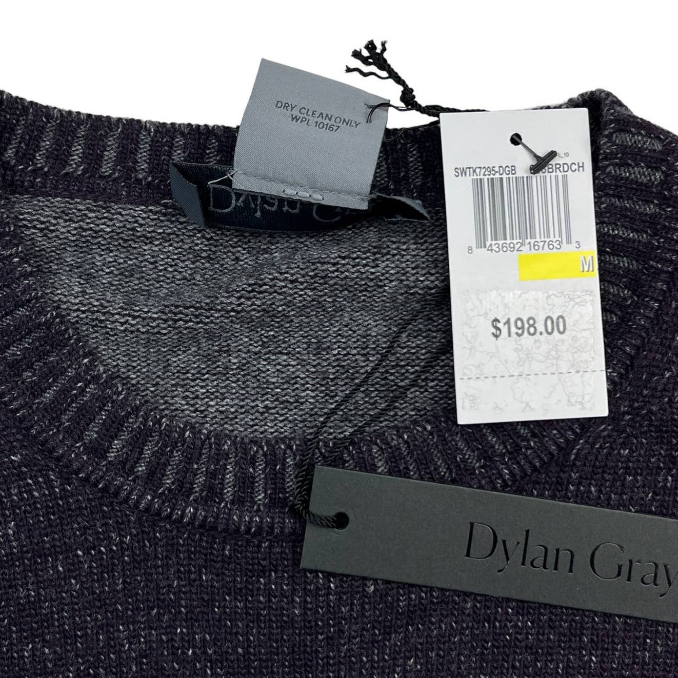 Dylan Gray Men Purple Grey Crew Neck US M Sweatshirt Cashmere