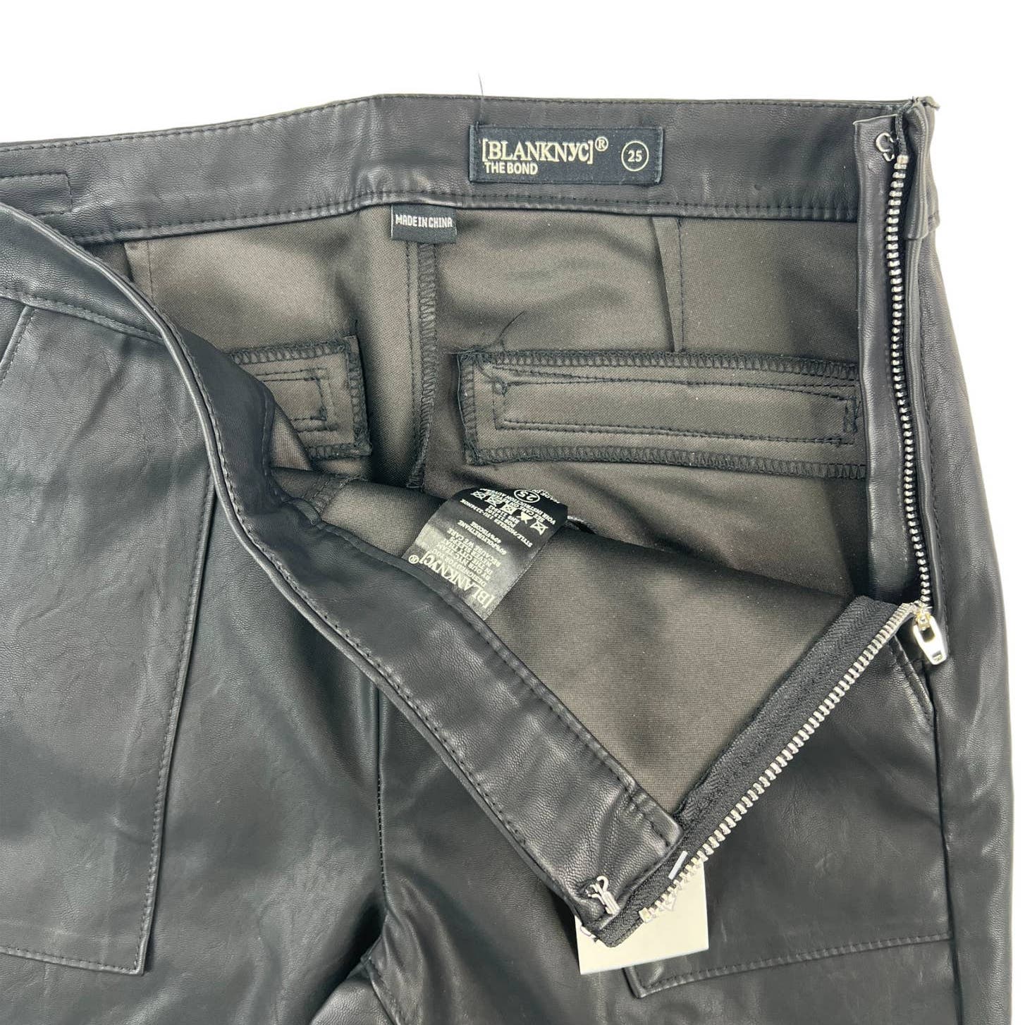 Blanknyc Women Black Slim Pants US 25 Faux Leather Leggins
