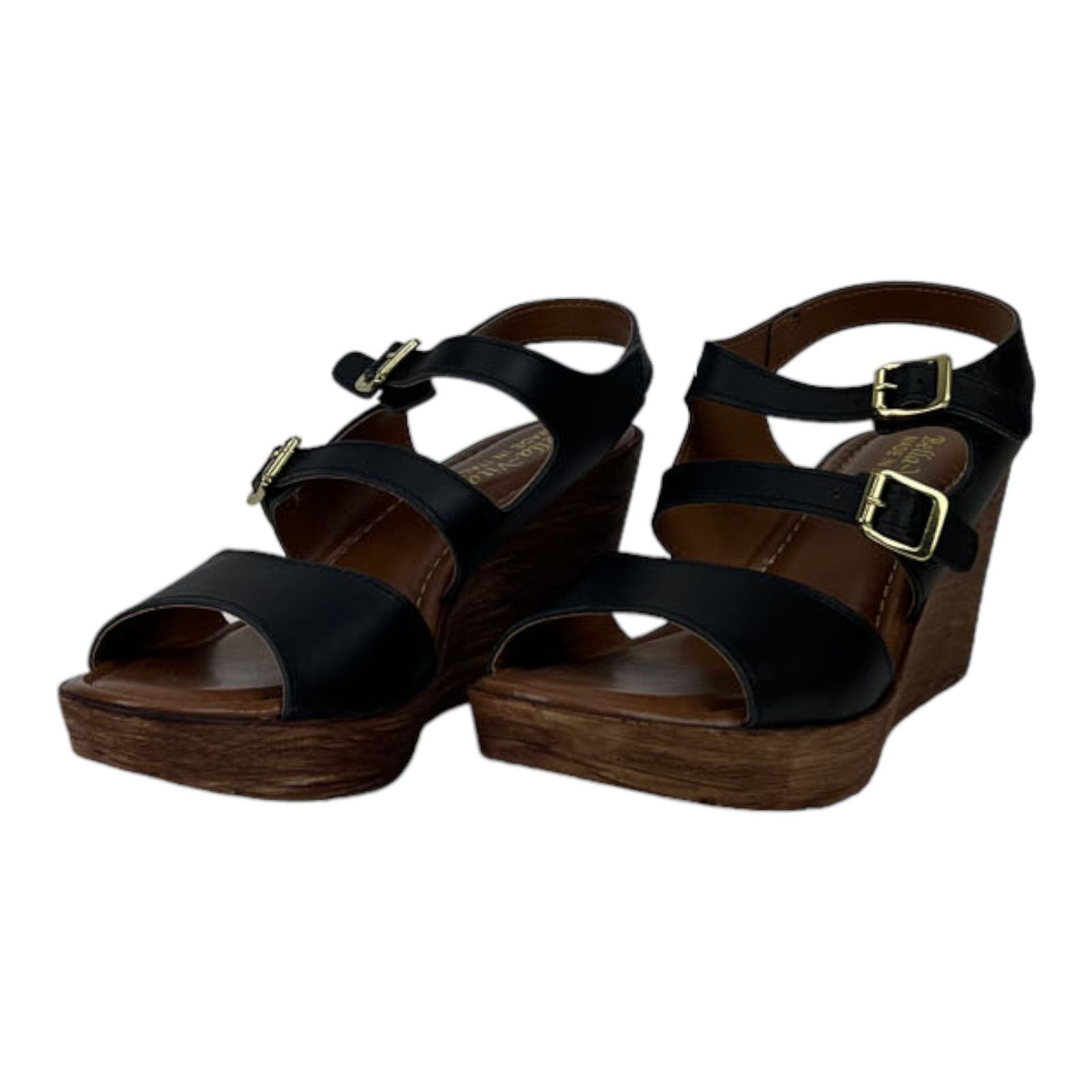 Bella Vita Women US 10 Leather Sandals Open Toe Casual Black Slingback