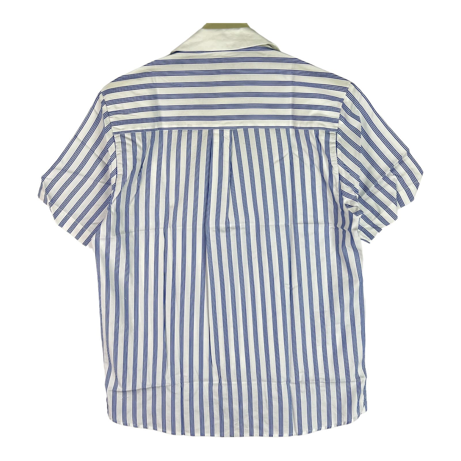Soulland Cornwall Men White Striped Shirt US L Short Sleeve