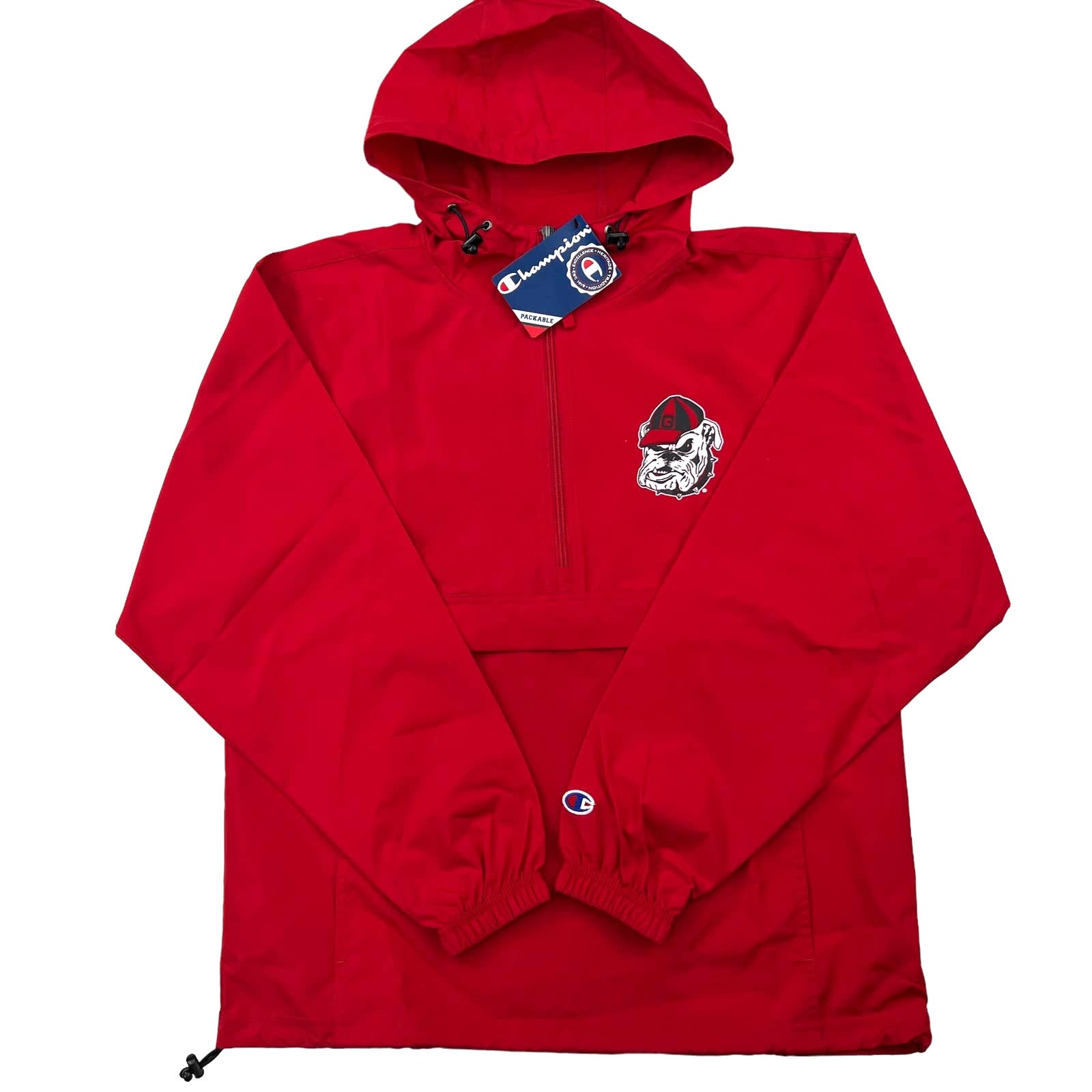 Champion Men Red Jacket US S Windbreaker Anorak Hood