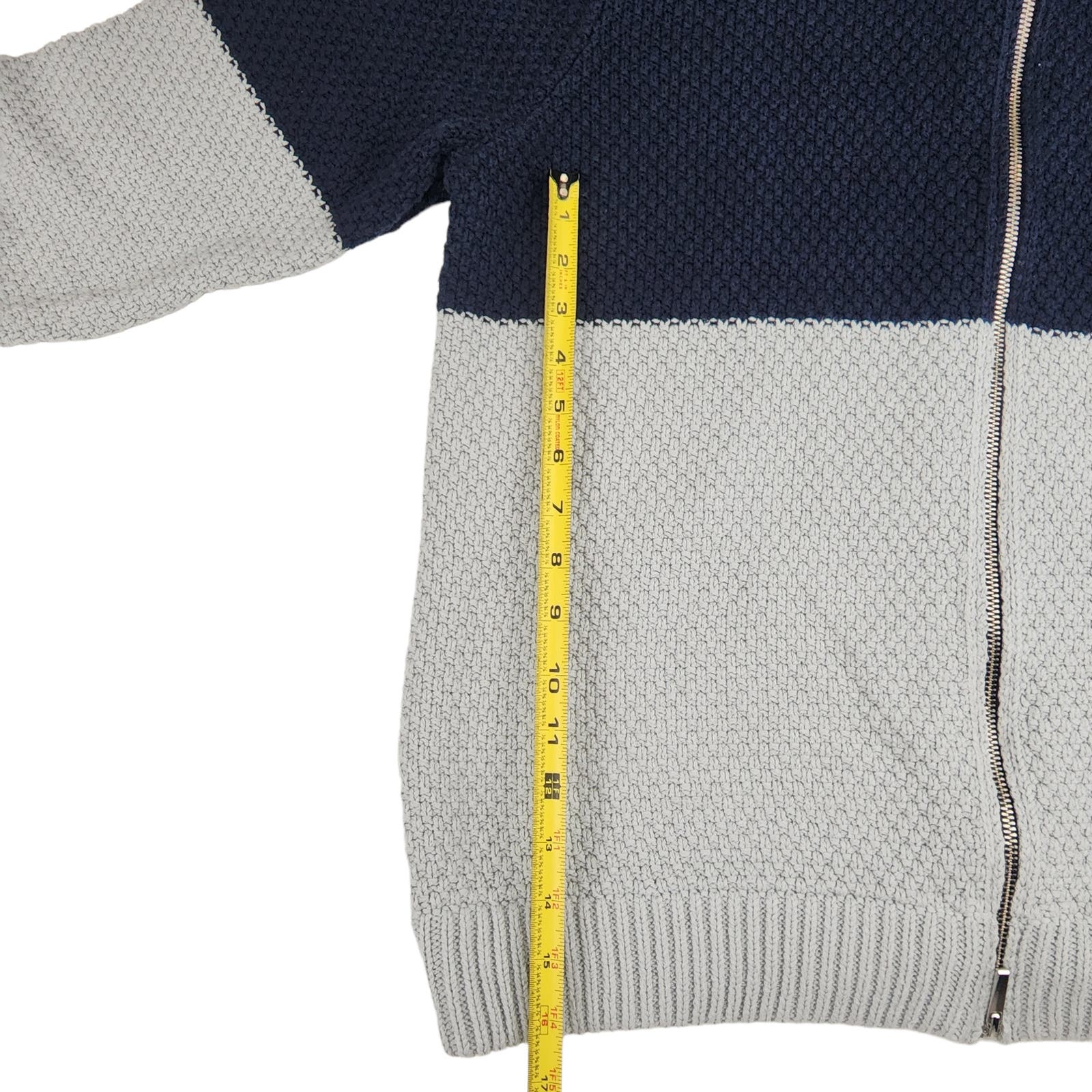 ATM Men Sweater US XXL Navy Blue Mock Neck Zip Up Cardigan Jacket