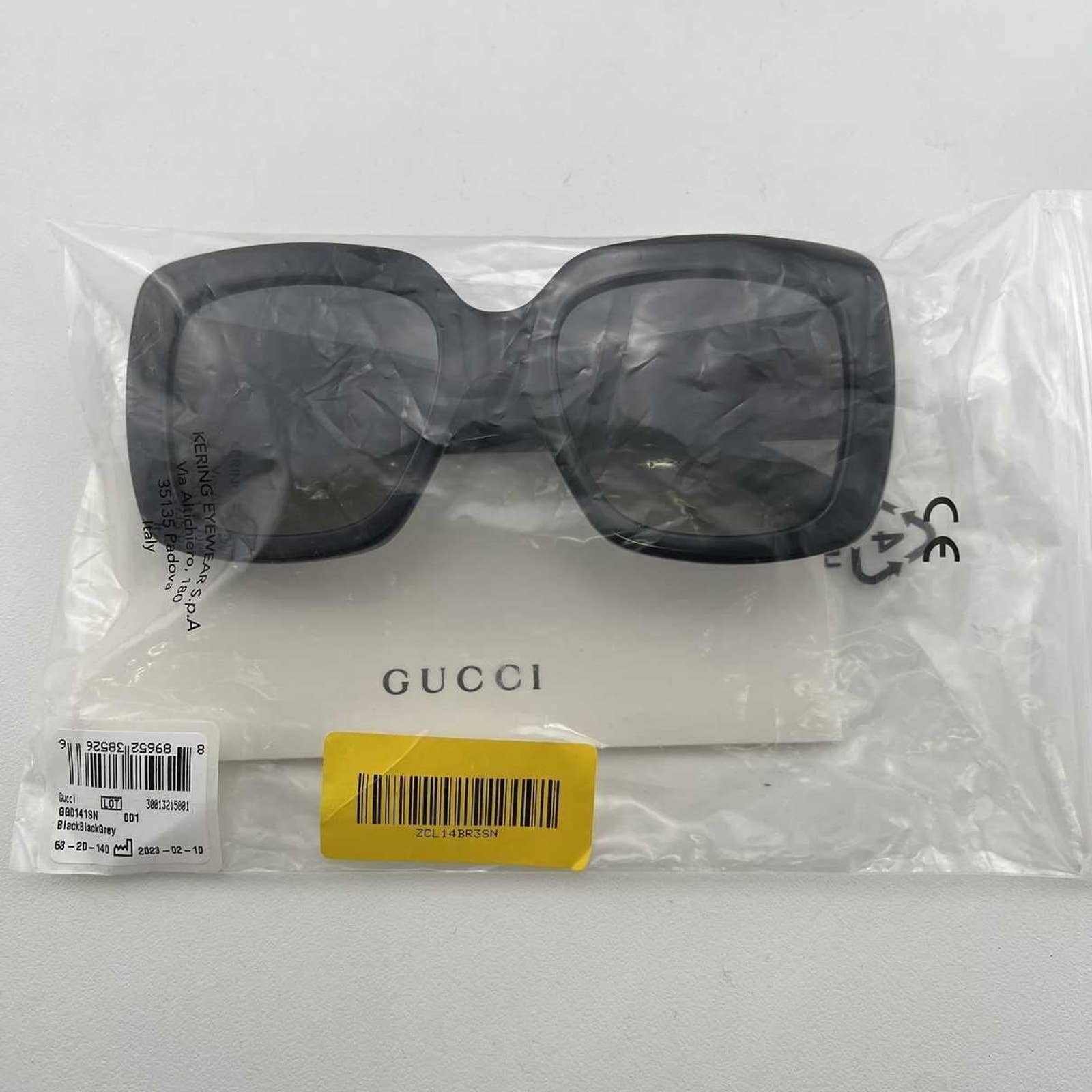 Women Black Oversized Square Sunglasses GG0141SN-001