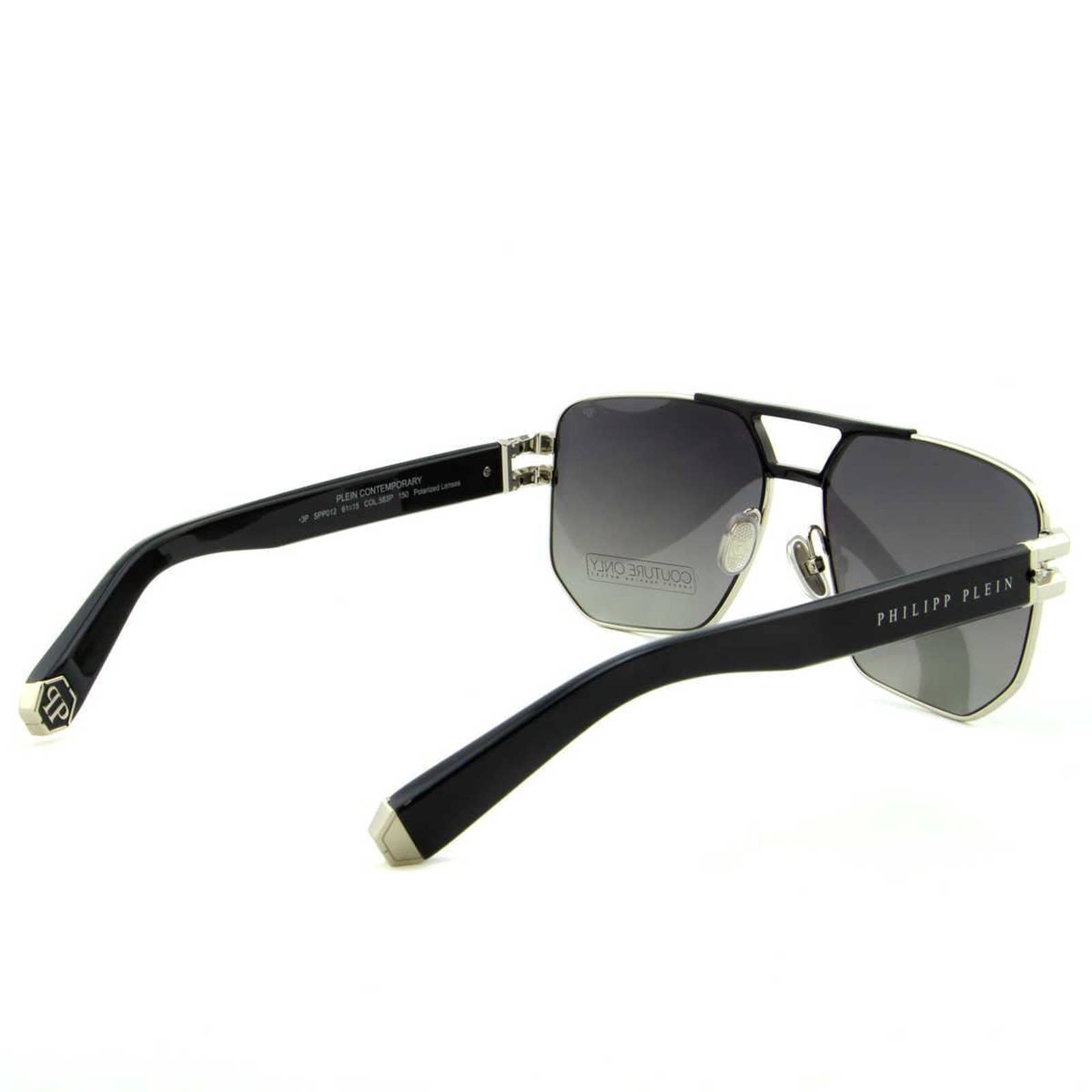 Men Black & Silver Titanium Square Sunglasses SPP012M-583P