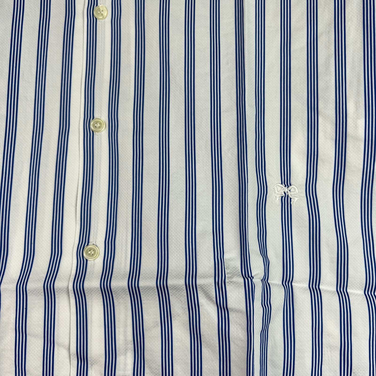 Soulland Cornwall Men White Striped Shirt US L Short Sleeve