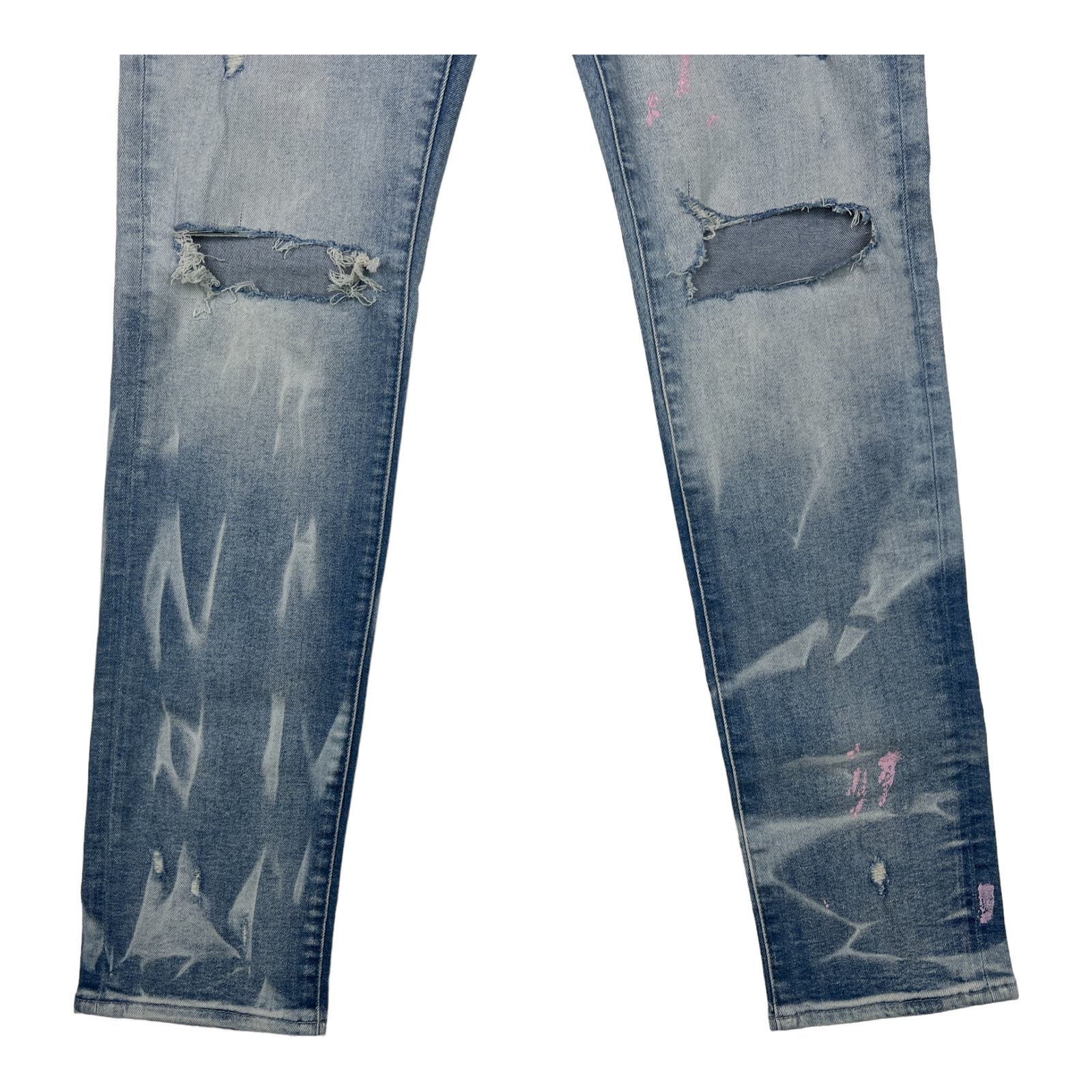PRPS Le Sabre Men Light Wash Jeans US 31 Ripped Bleached Slim Fit