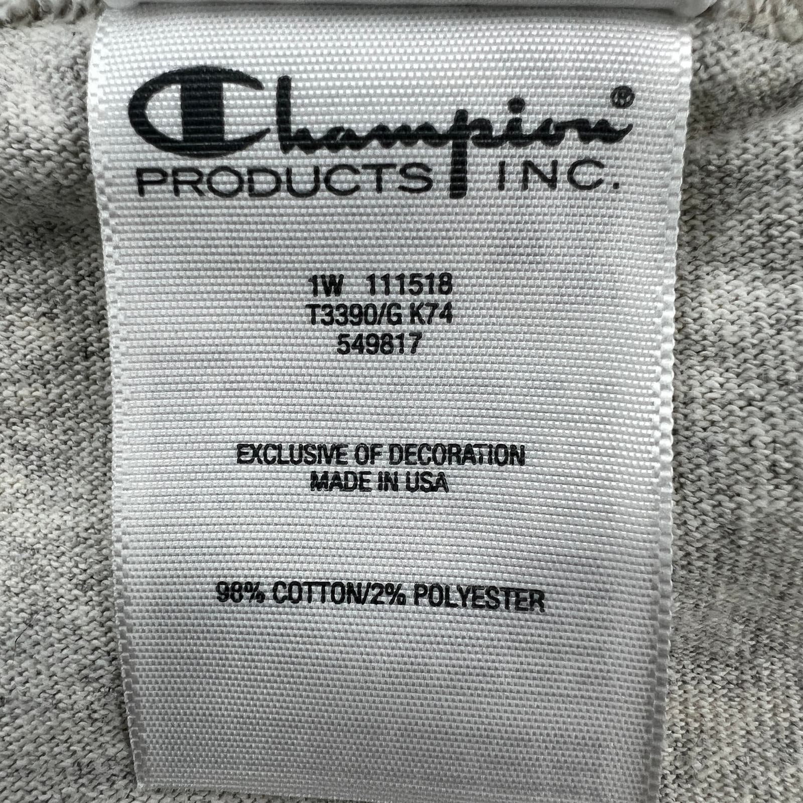 Champion Men Gray Heavyweight Jersey US XL Short Sleeve