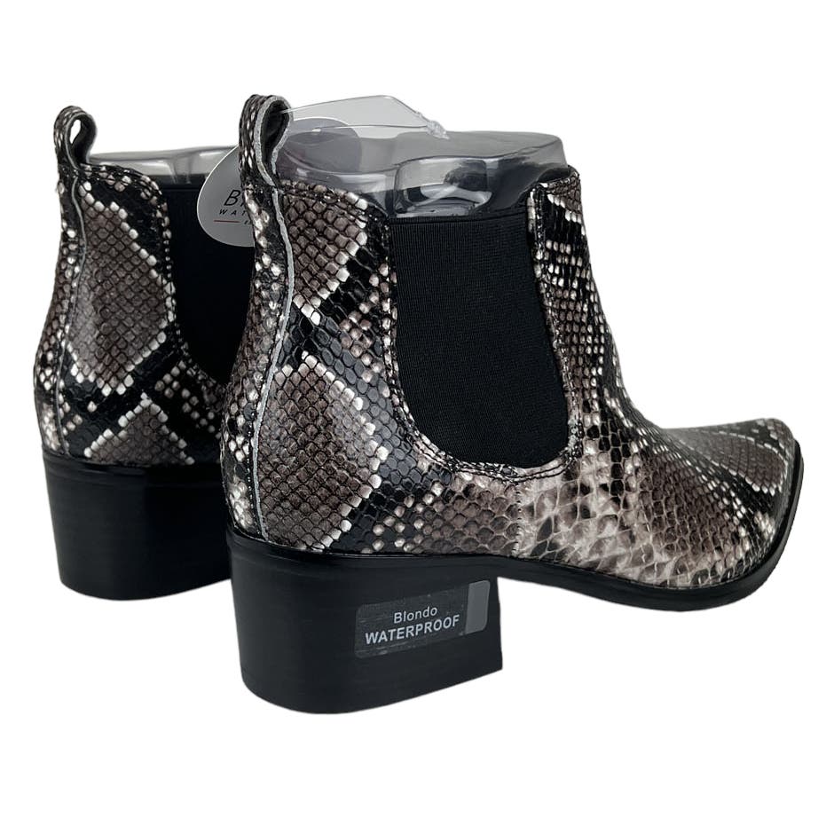 Blondo Emelia Women US 6.5 Shoes Brown Snake Leather Ankle Boots