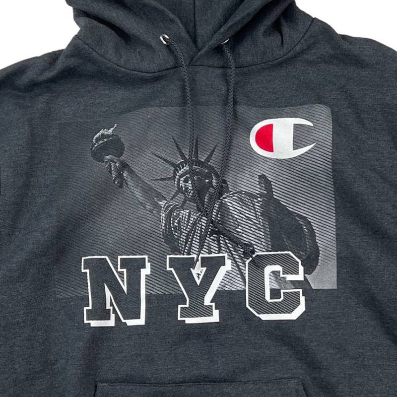 Champion NYC Men Gray Hoodie US S Casual Long Sleeve