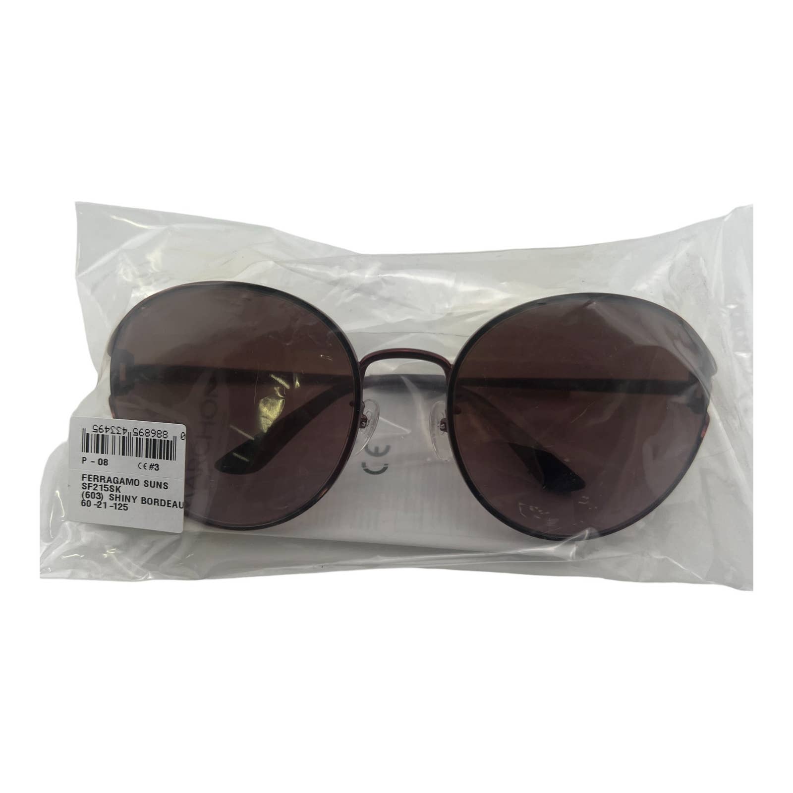 Women Burgundy Round Oversized Sunglasses SF215SK-603