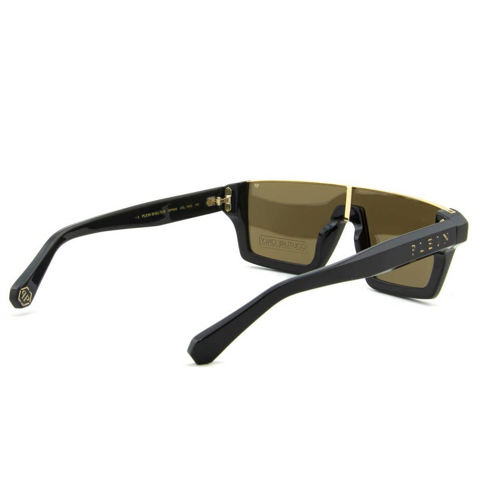 Men Square Shield Black Sunglasses SPP006M-700G Gold