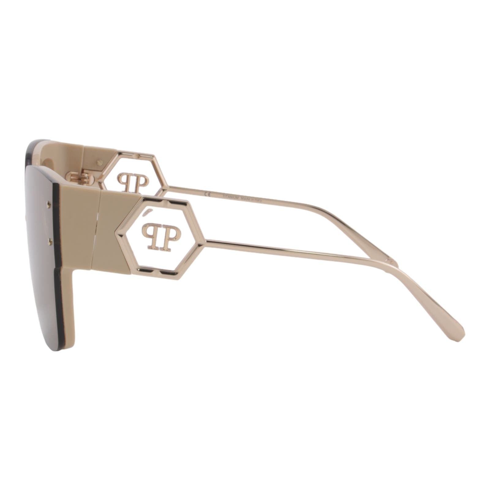 Women Designer Sunglasses SPP041M-6CTG Oversized Square Frame Brown Lens