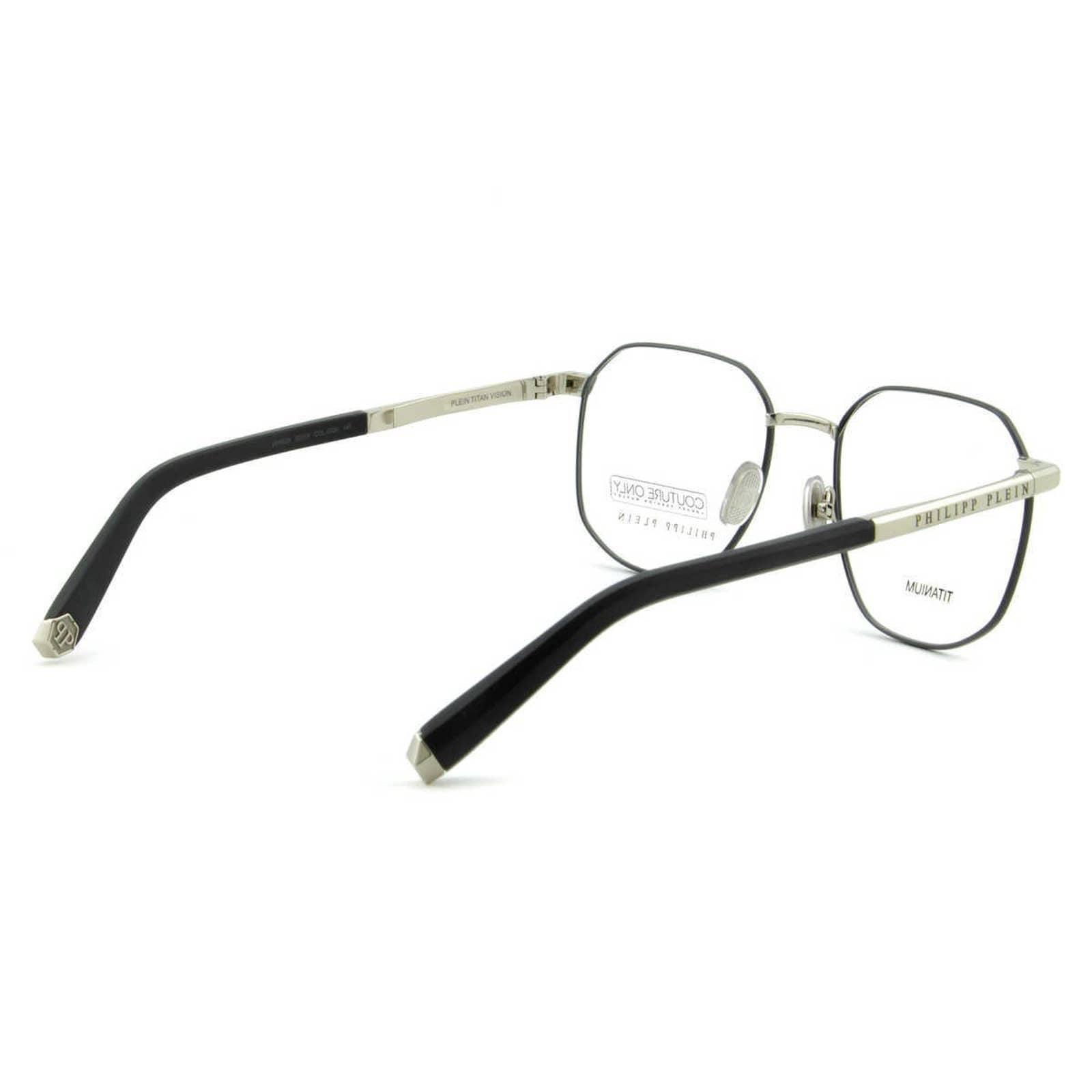 Men Optical Geometric Square Silver Titanium Glasses VPP020M