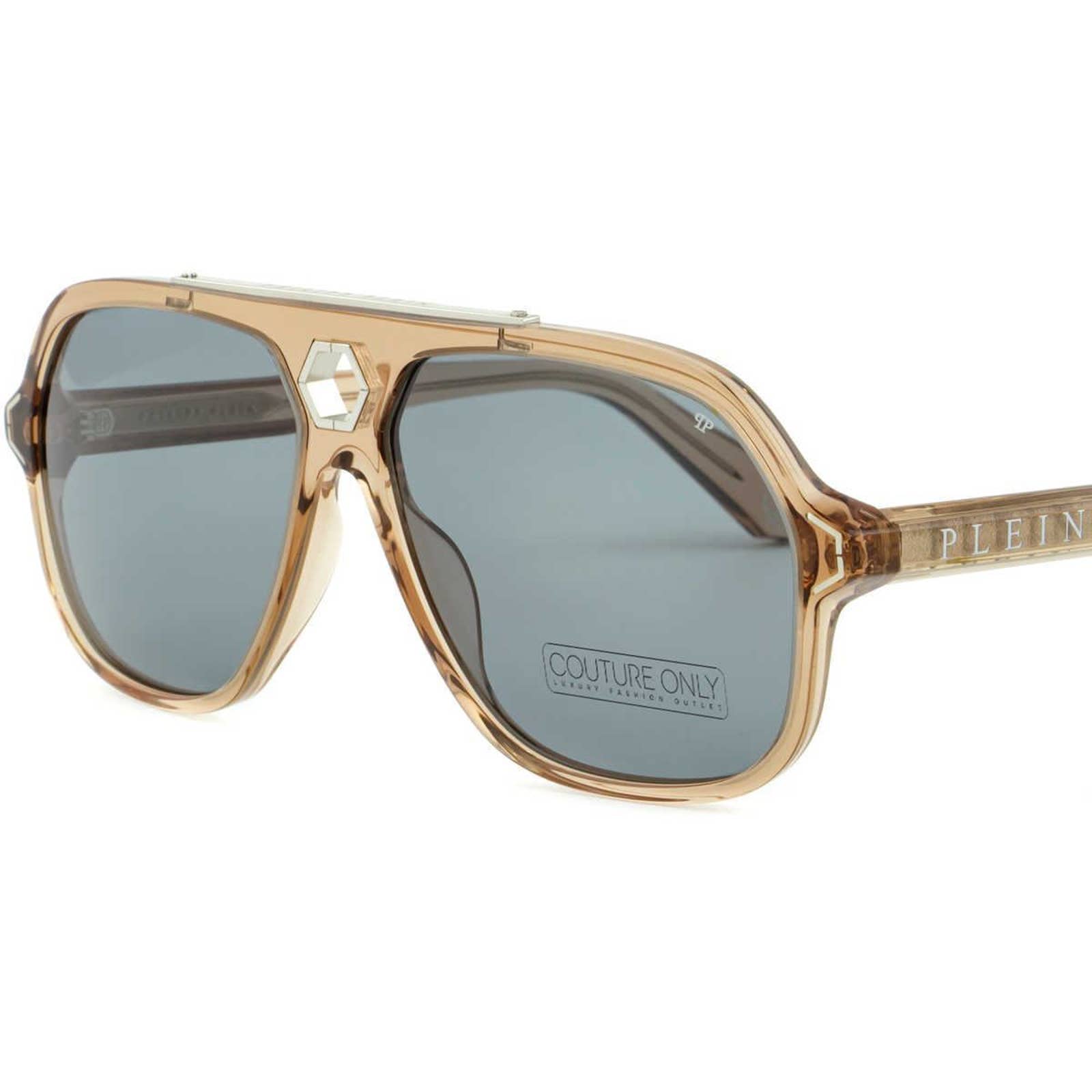 Men Brown Translucent Aviator Sunglasses SPP004V-07MK