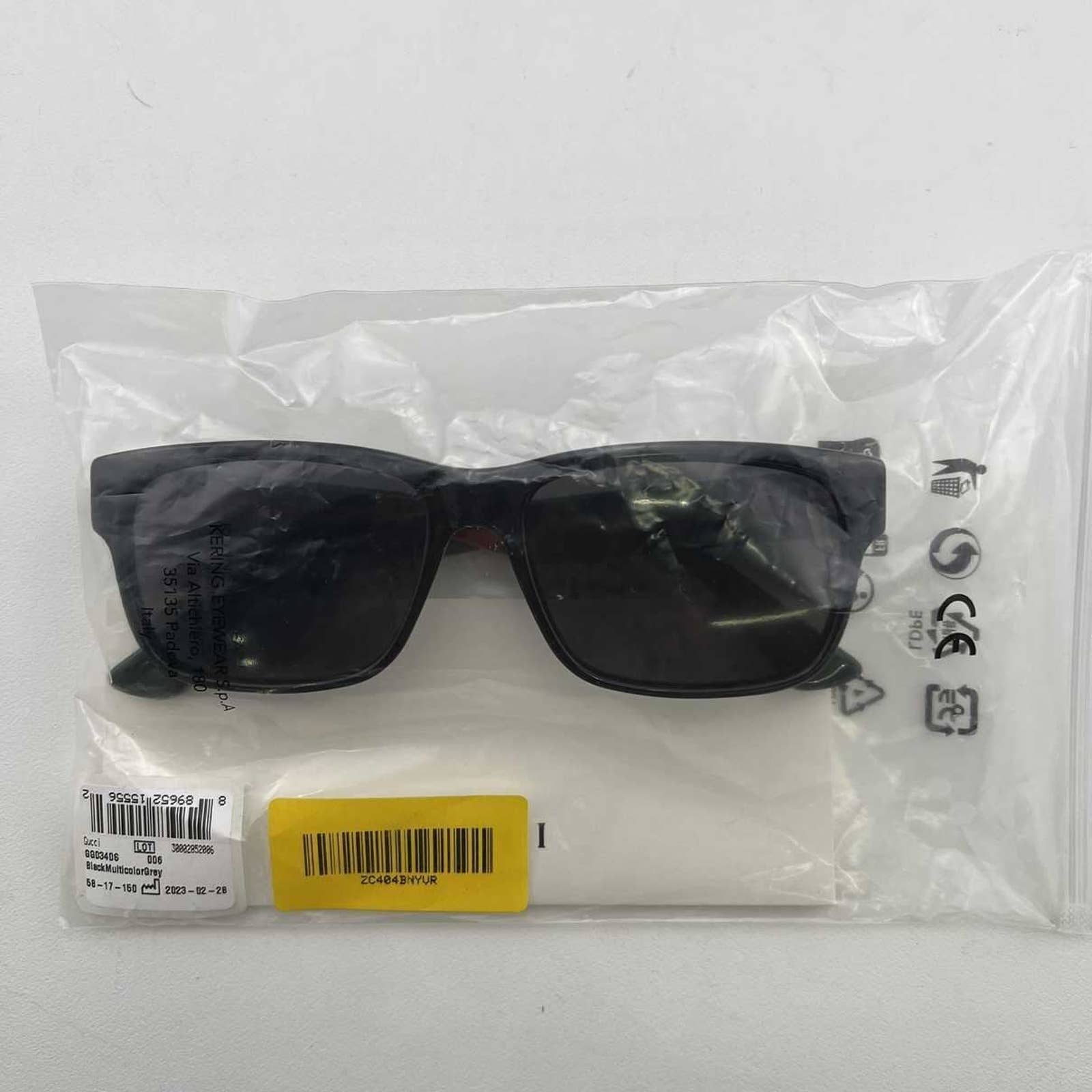 Men Square Black Sunglasses GG0340S-006 Gray Lens