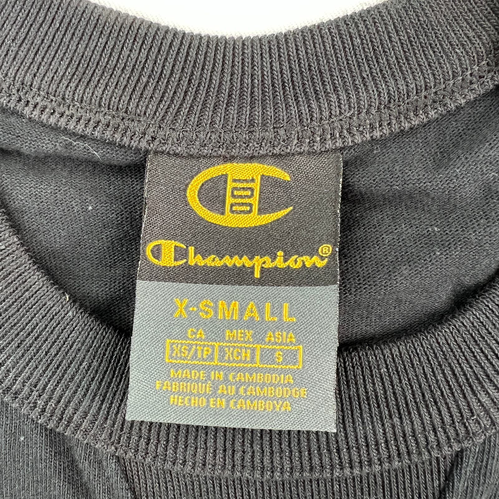 Champion Men Black T-Shirt US XS Century Collection Tee