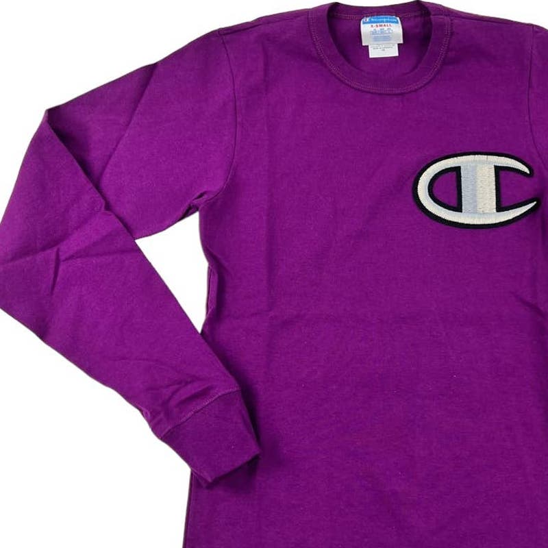 Champion Men Purple  T-Shirt US XS Issue Long Sleeve Tee
