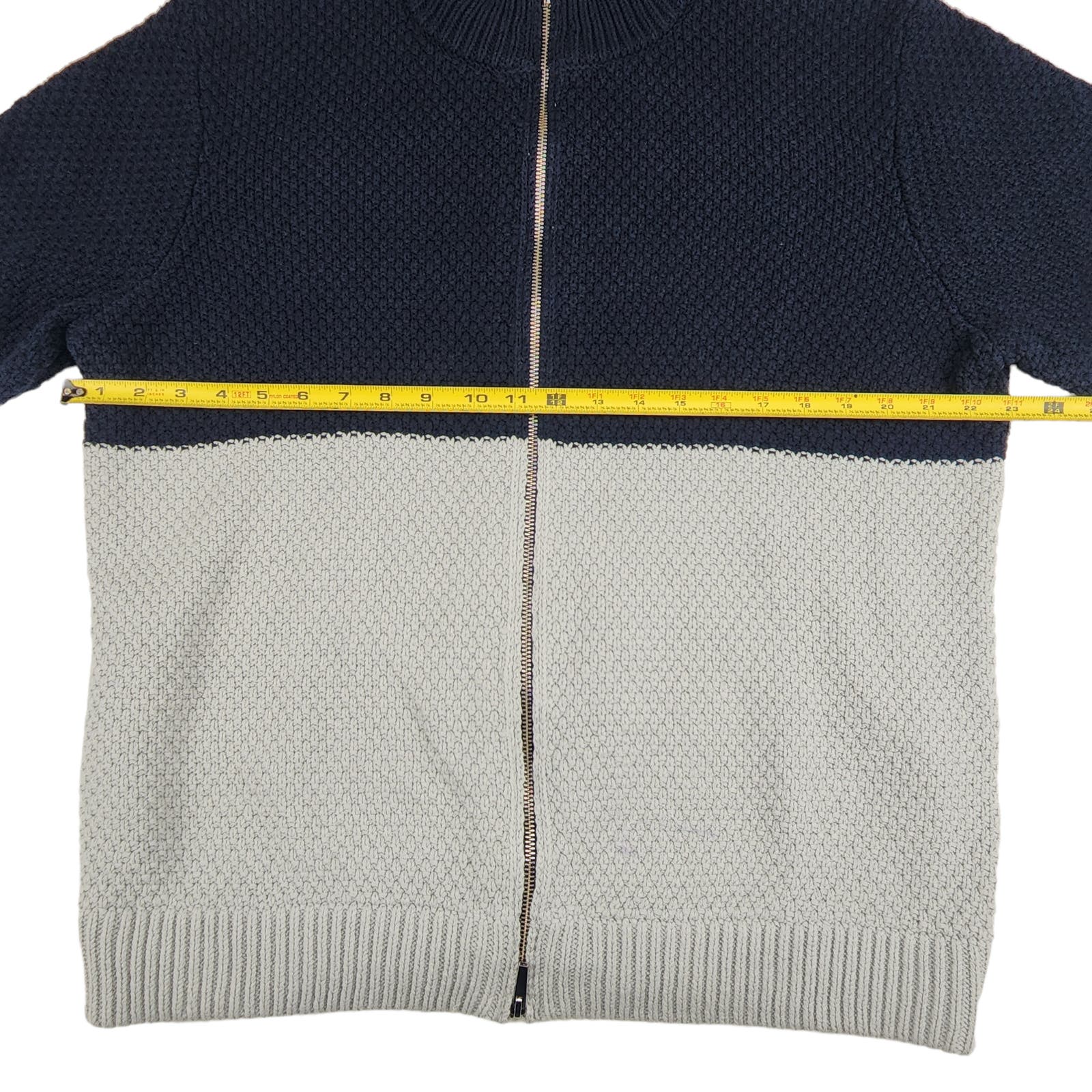 ATM Men Sweater US XXL Navy Blue Mock Neck Zip Up Cardigan Jacket