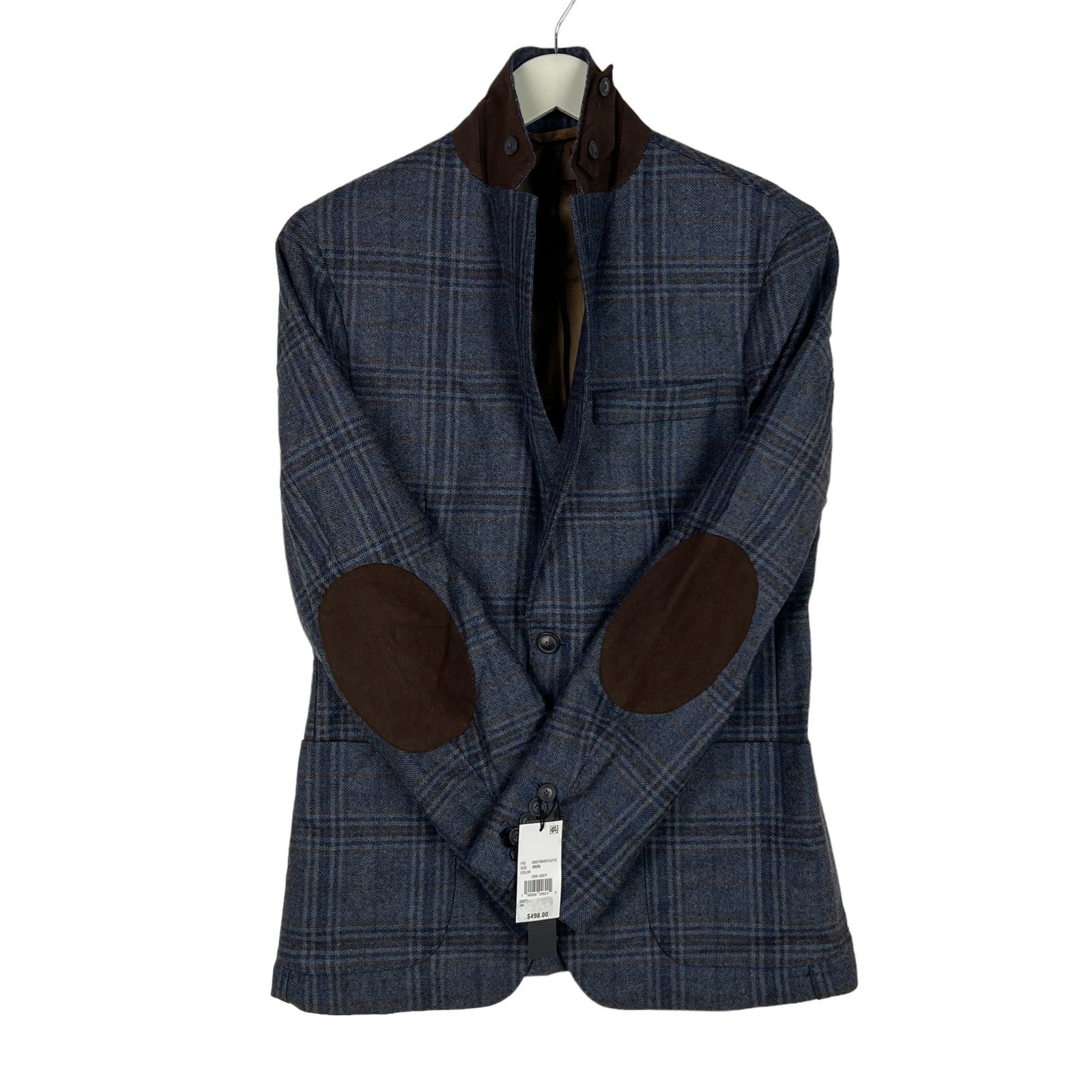 Dylan Gray Men Grey Blue Check Suit US 38R Jacket Blazer Long Sleeve