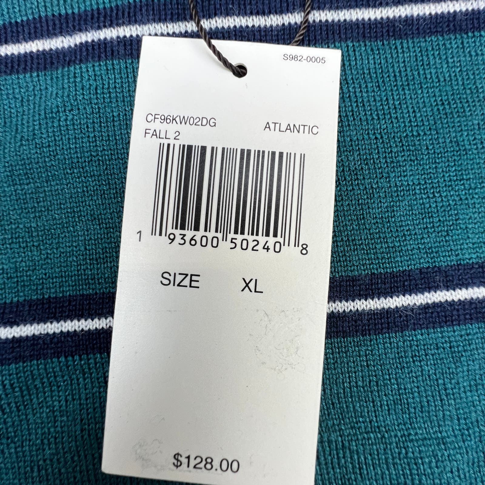 Michael Kors Men Green Sweatshirt US XL Striped Crew Neck