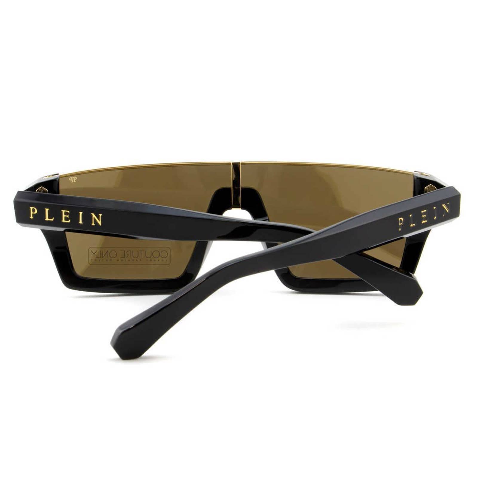 Men Square Shield Black Sunglasses SPP006M-700G Gold