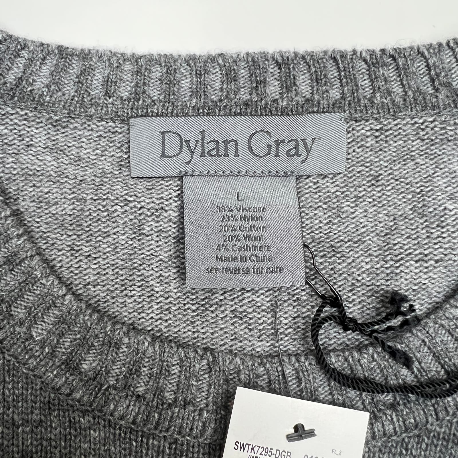 Dylan Gray Men Crewneck Wool US L Cashmere Sweatshirt