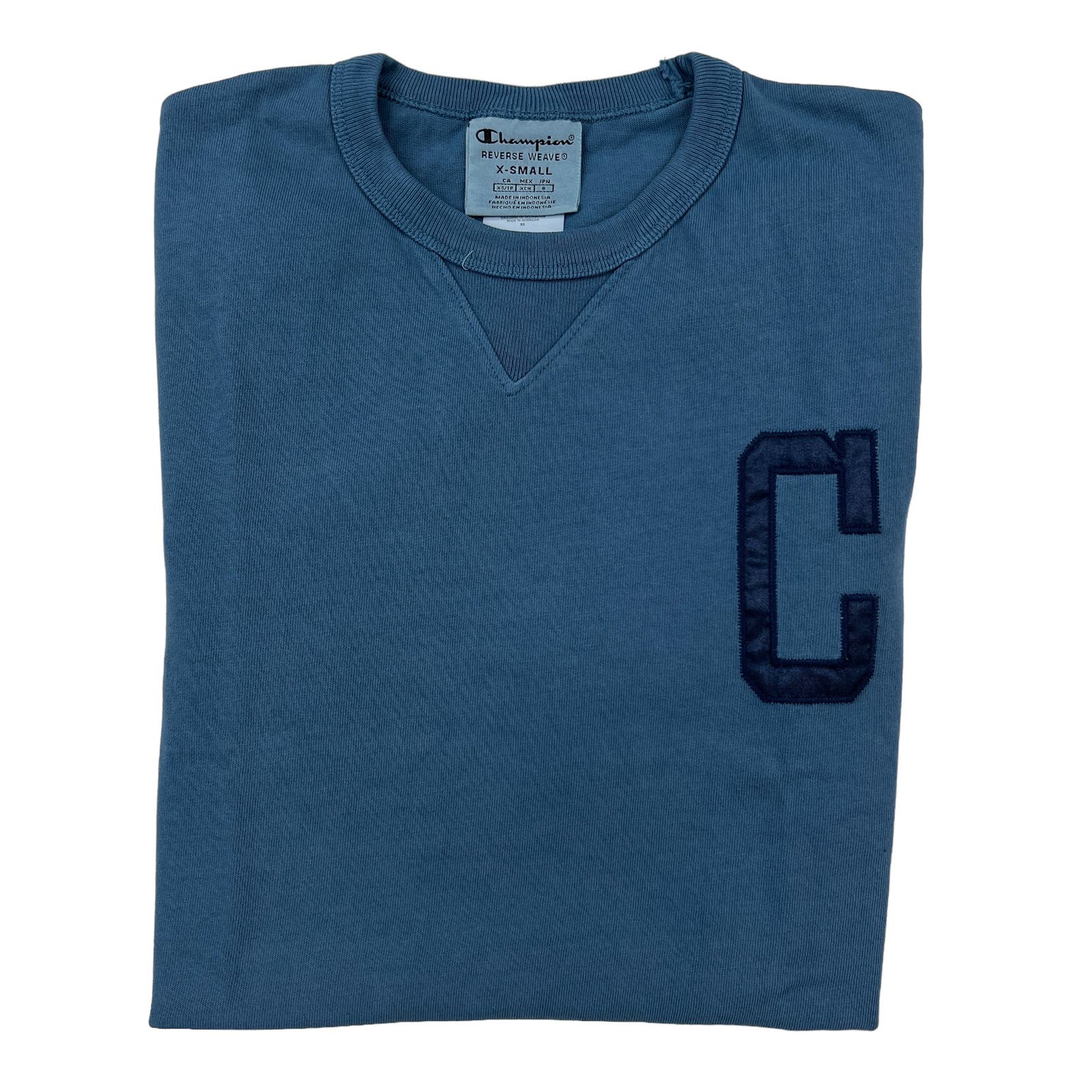 Champion Men Blue T-Shirt Crew Neck Short Sleeve US XS