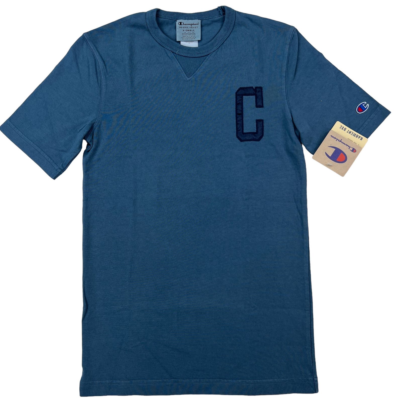 Champion Men Blue T-Shirt Crew Neck Short Sleeve US XS