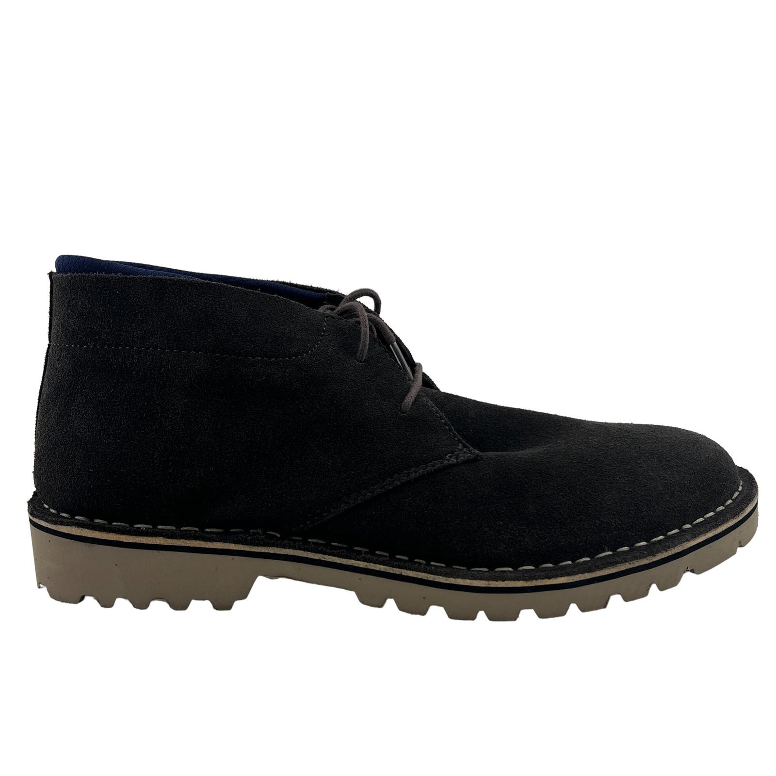 Kenneth Cole Reaction Men 12 US Leather Chukka Boots Dark Grey Shoes