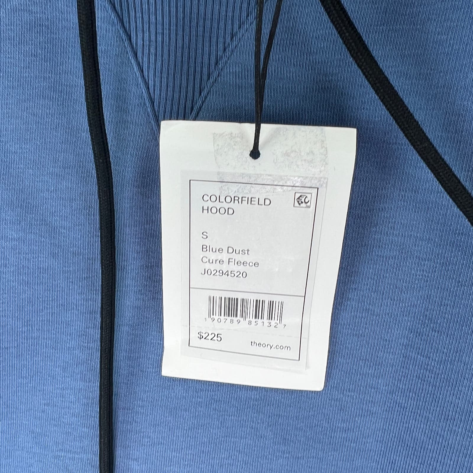 Theory Men Blue Dust Hoodie US S Pull-On Sweatshirt Long Sleeves