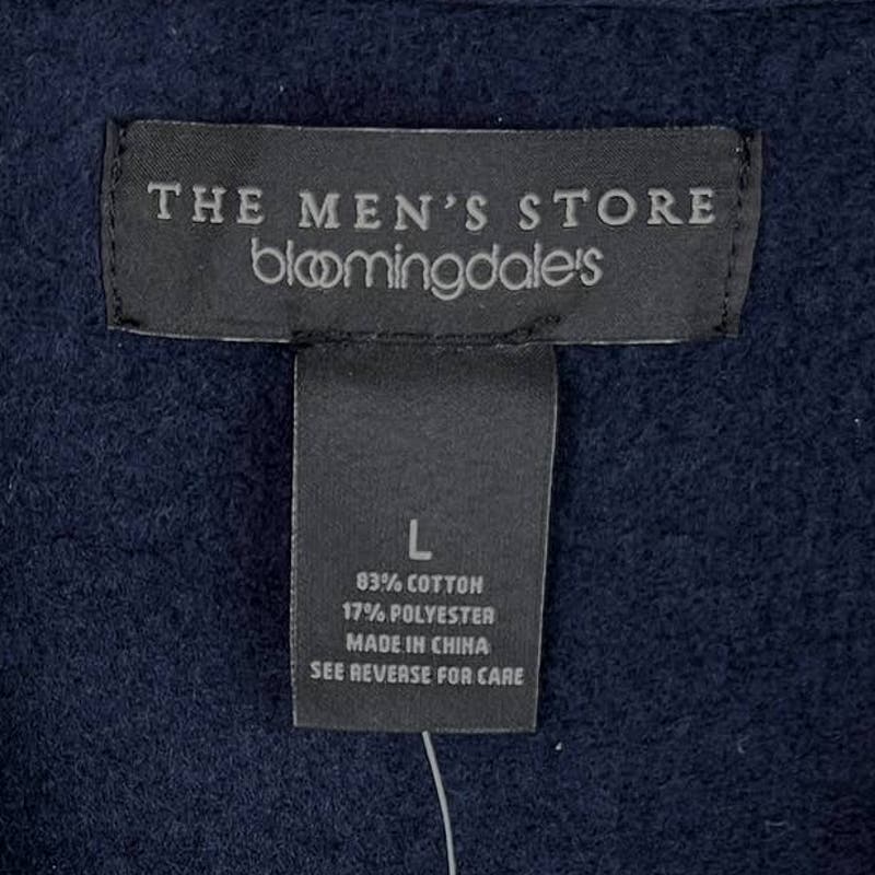 Bloomingdale's Factory Men Navy Sweater US L Half Zip Fleece