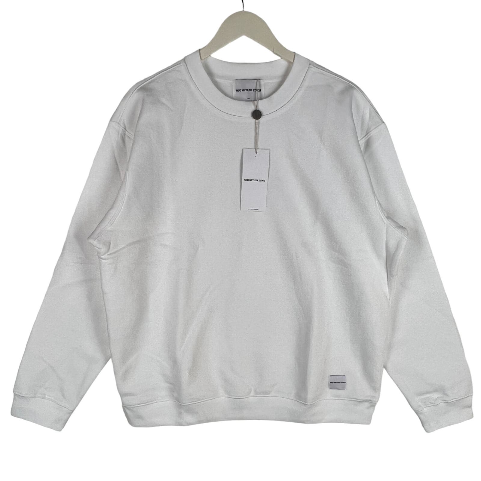 Mki Miyuki Zoku Men White  Sweater US XL Basic Crew Sweatshirt