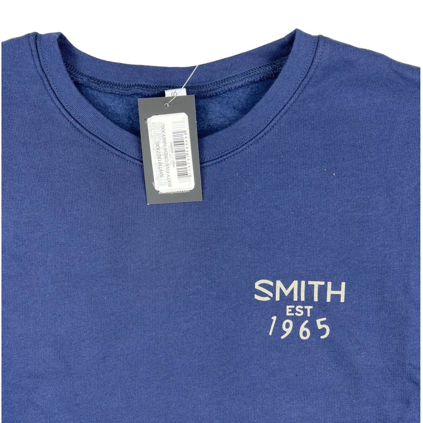 Smith Men Navy Blue Sweatshirt US XXL Pullover Sixty Five Crew Canvas