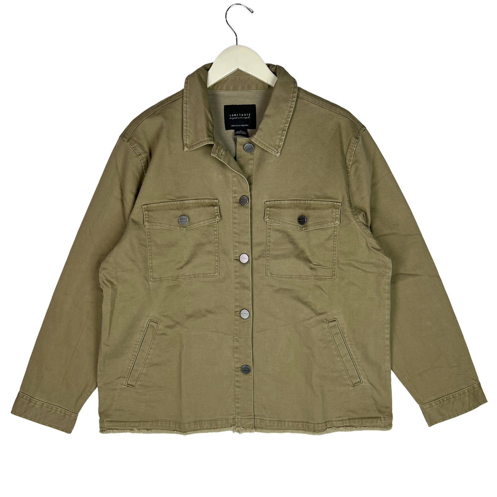 Sanctuary Los Angeles Men US XL Military Green Olive Utility Shirt Jacket