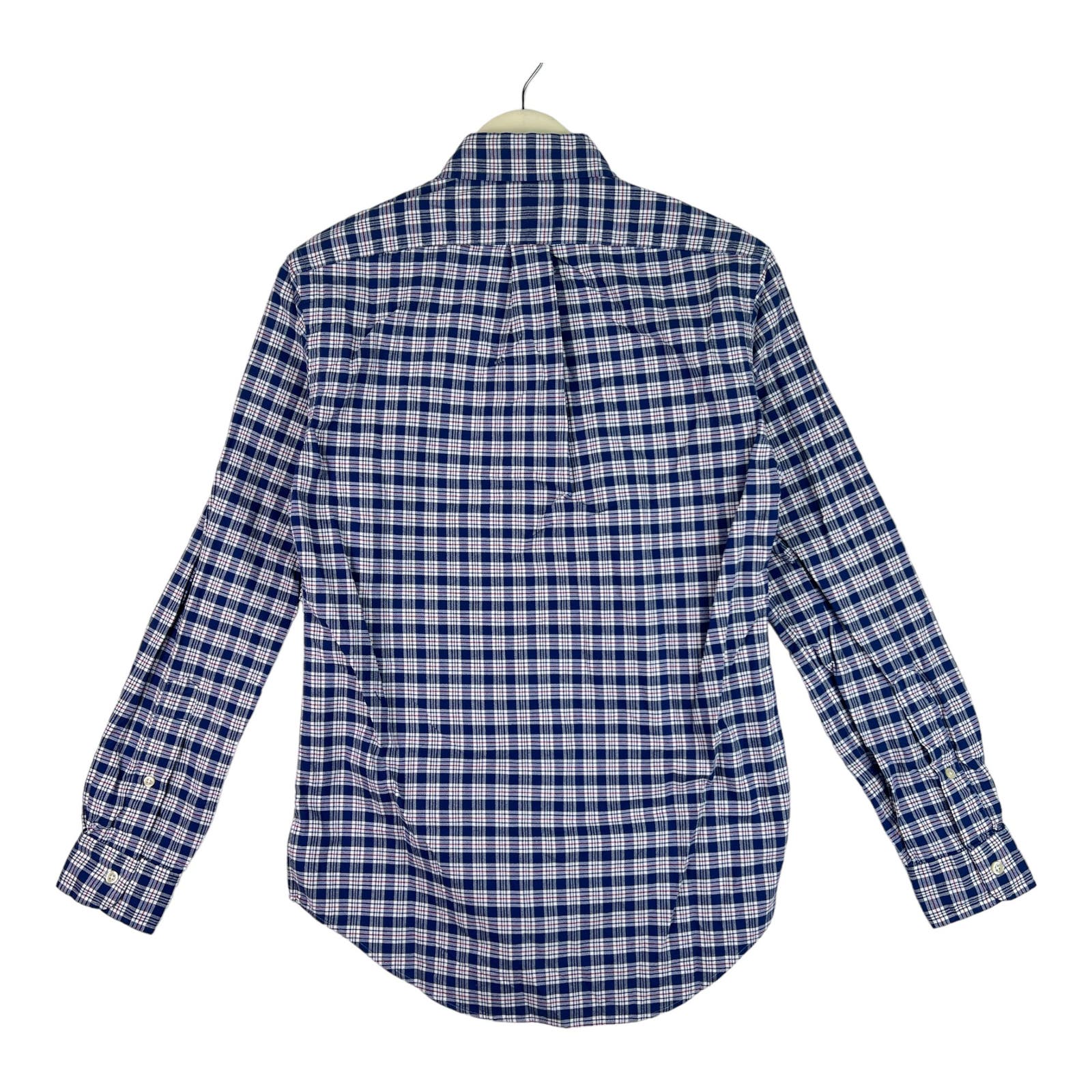 POLO by Ralph Lauren 100% Cotton Men Blue Plaid Shirt US XS Button Down
