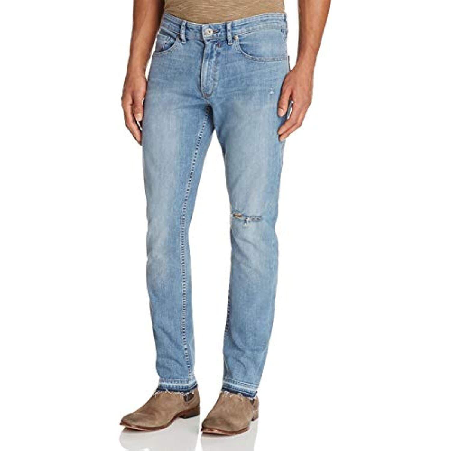 Paige Lennox Men Denim Blue Jeans US 33 Slim Skinny Ripped