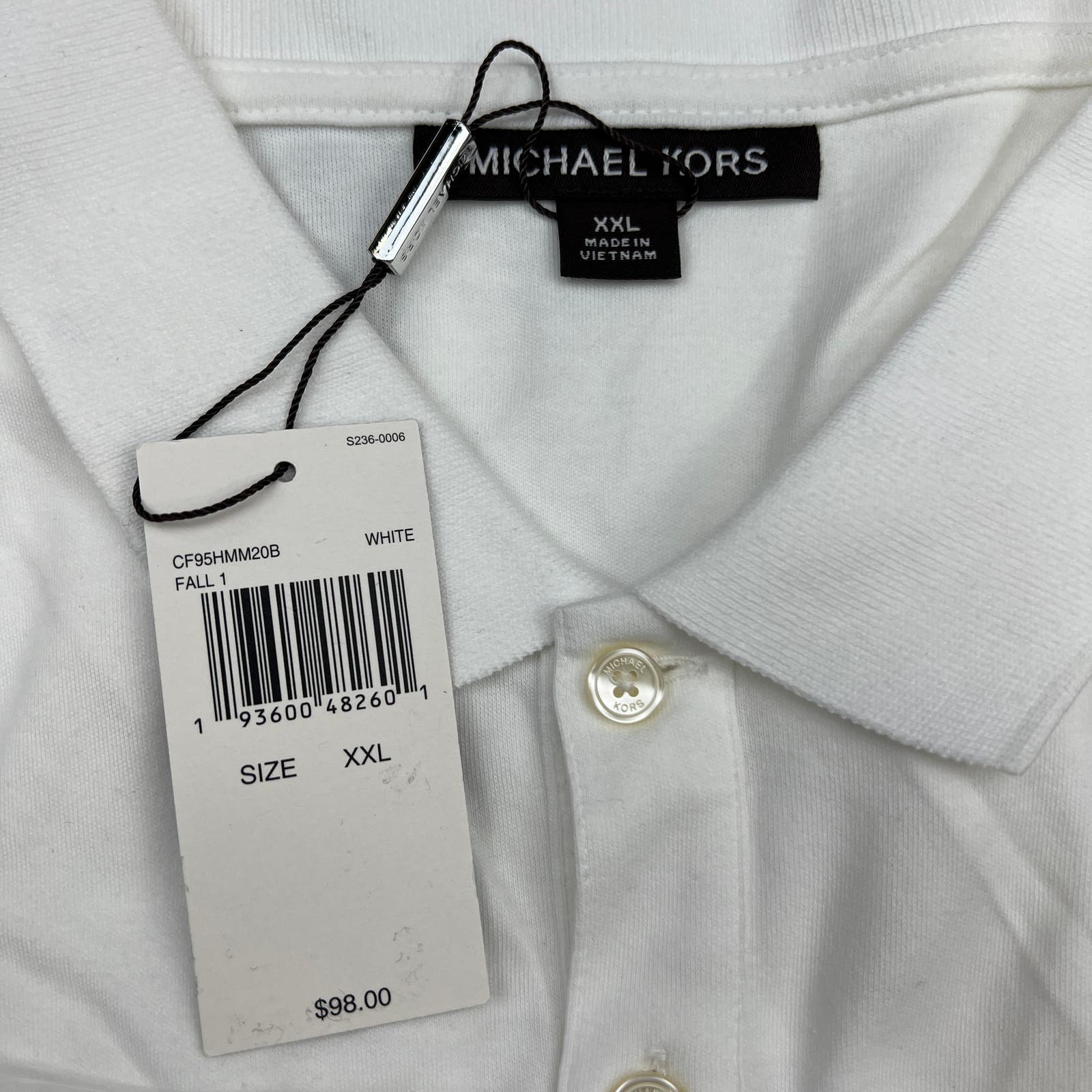 Michael Kors Men White Classic US XXL Short Sleeve Polo