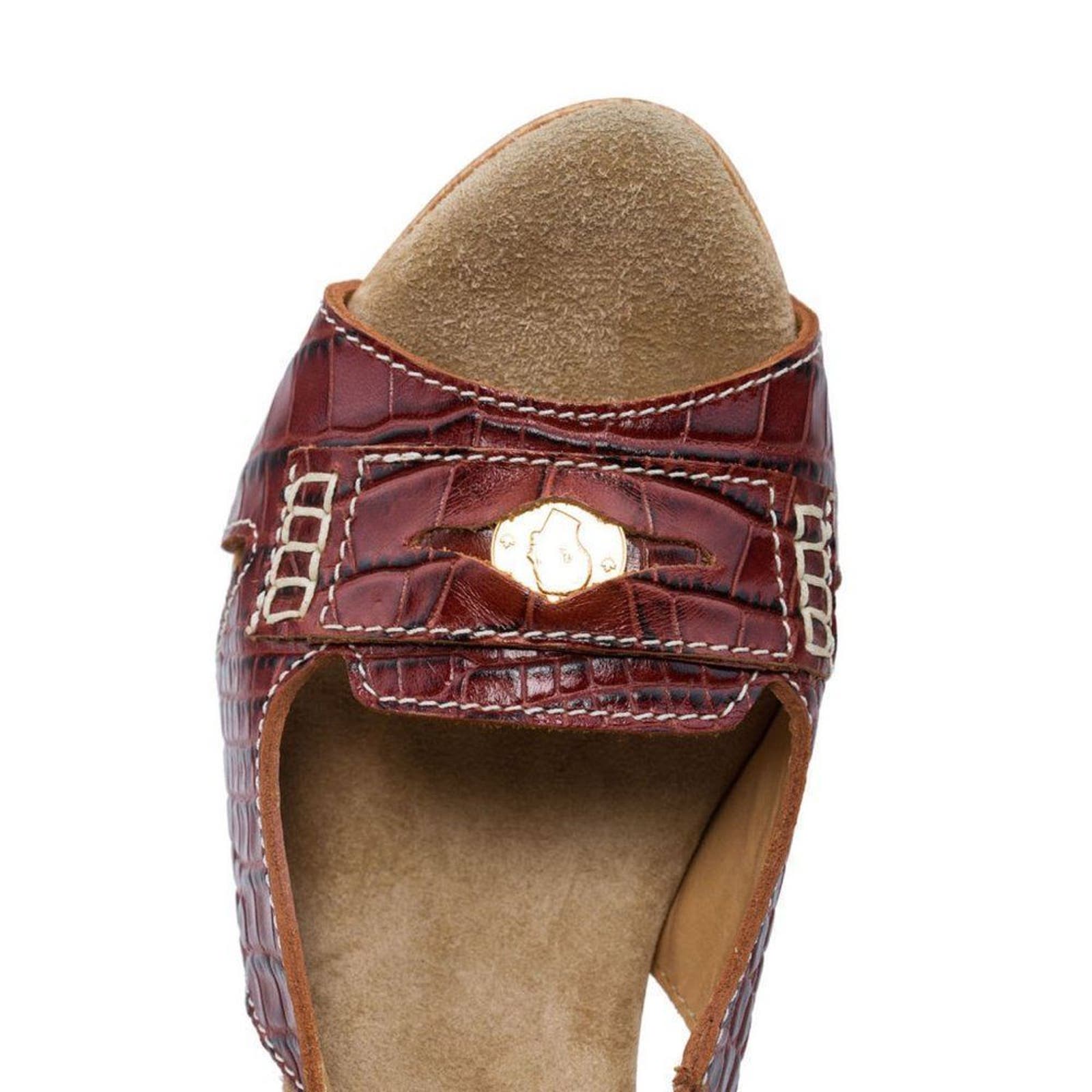 Dsquared2 Women US 6 Brown Leather Sling-back Open Toe Mid Heel Shoes