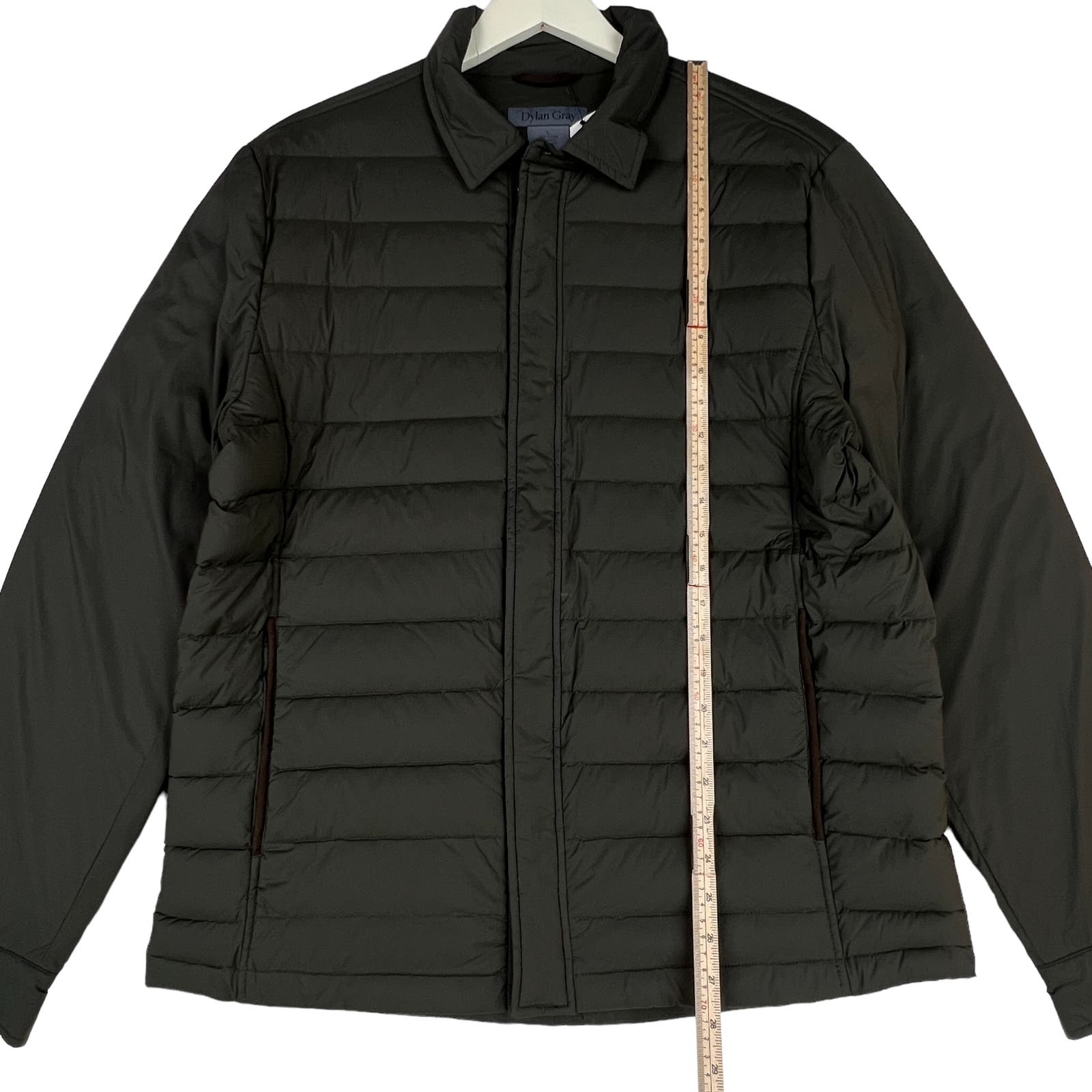 Dylan Gray Men Olive Green Down Full-Zip US L Casual Winter Puffer