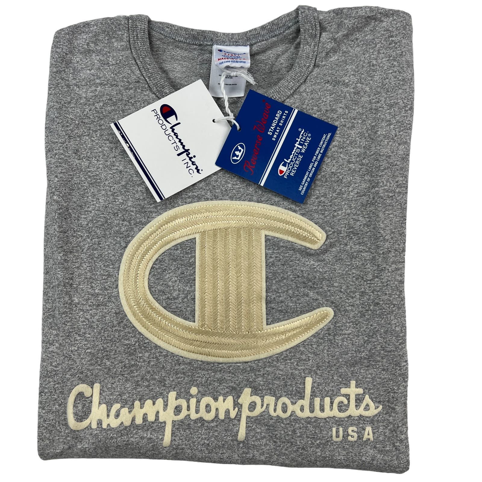 Champion Men Gray T-Shirt US M Heavyweight Jersey