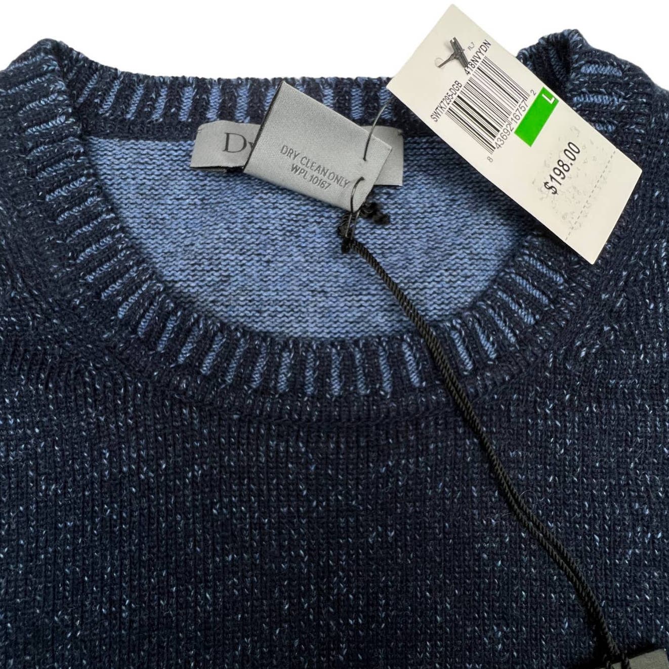 Dylan Gray Men Navy Blue Crew Neck US L Long Sleeve Classic Sweater