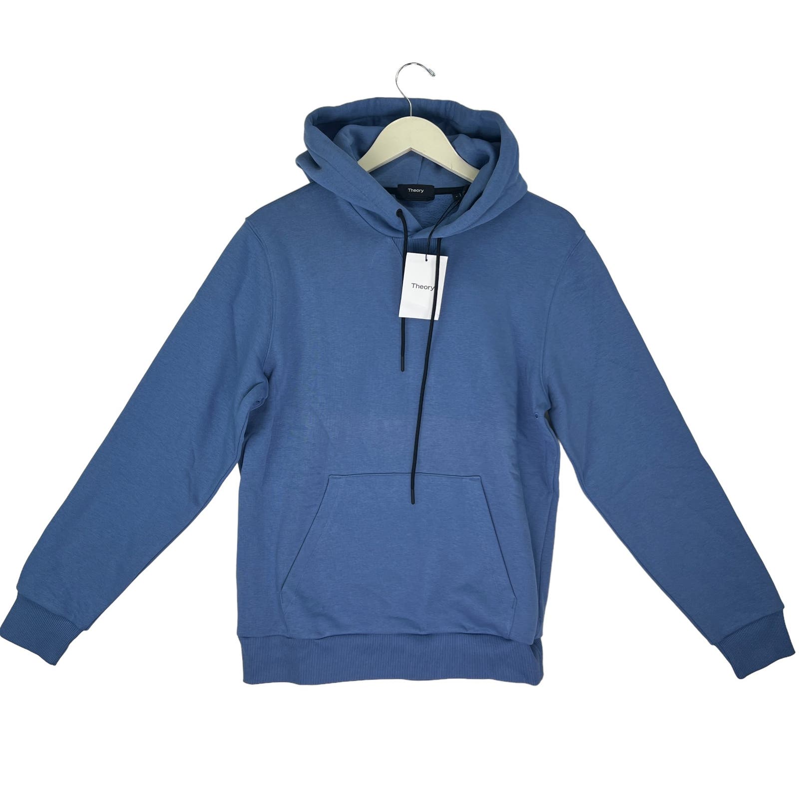 Theory Men Blue Dust Hoodie US S Pull-On Sweatshirt Long Sleeves