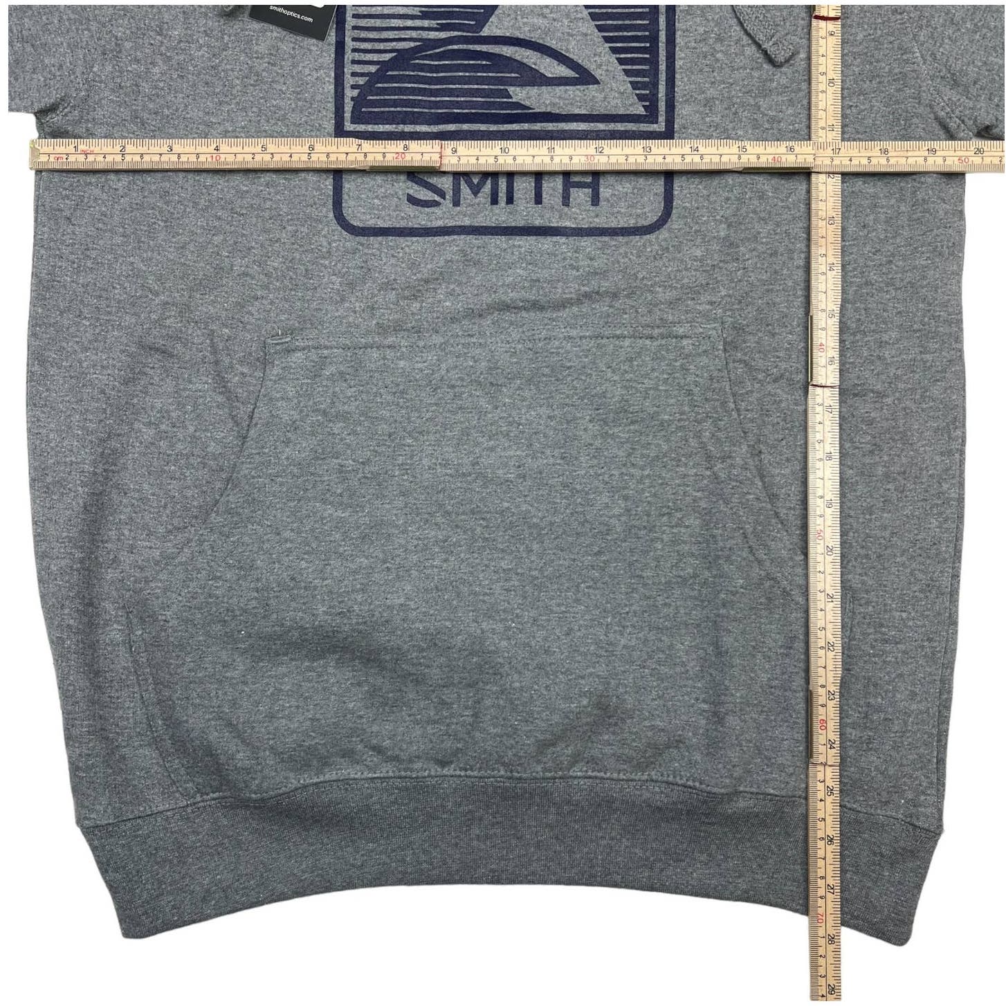 Smith Men Grey Hoodie US S Casual Sport Printed Long Sleeve