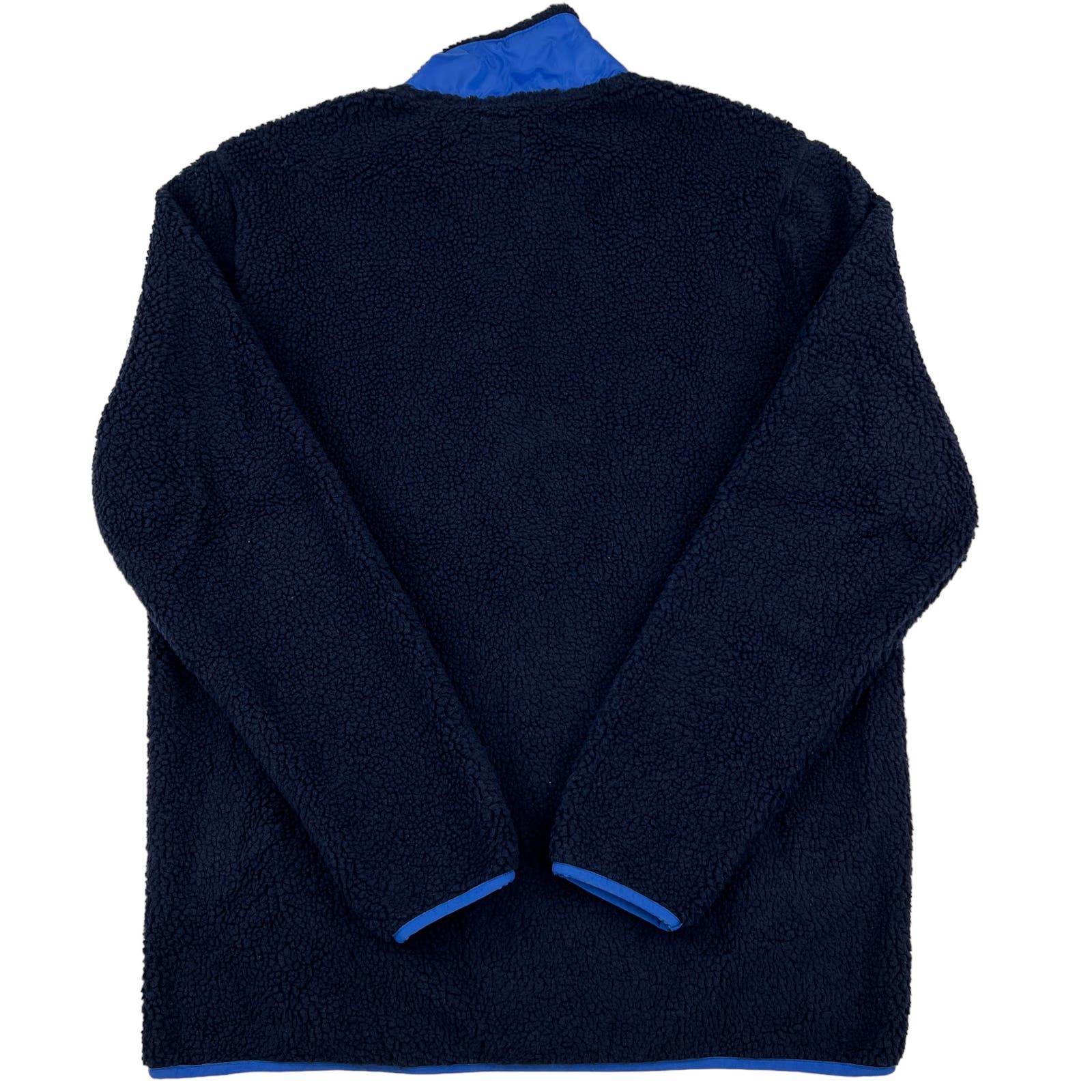 Pacific & Park Men Navy Teddy Full Zip Jacket US XL Colorblocker Pocket