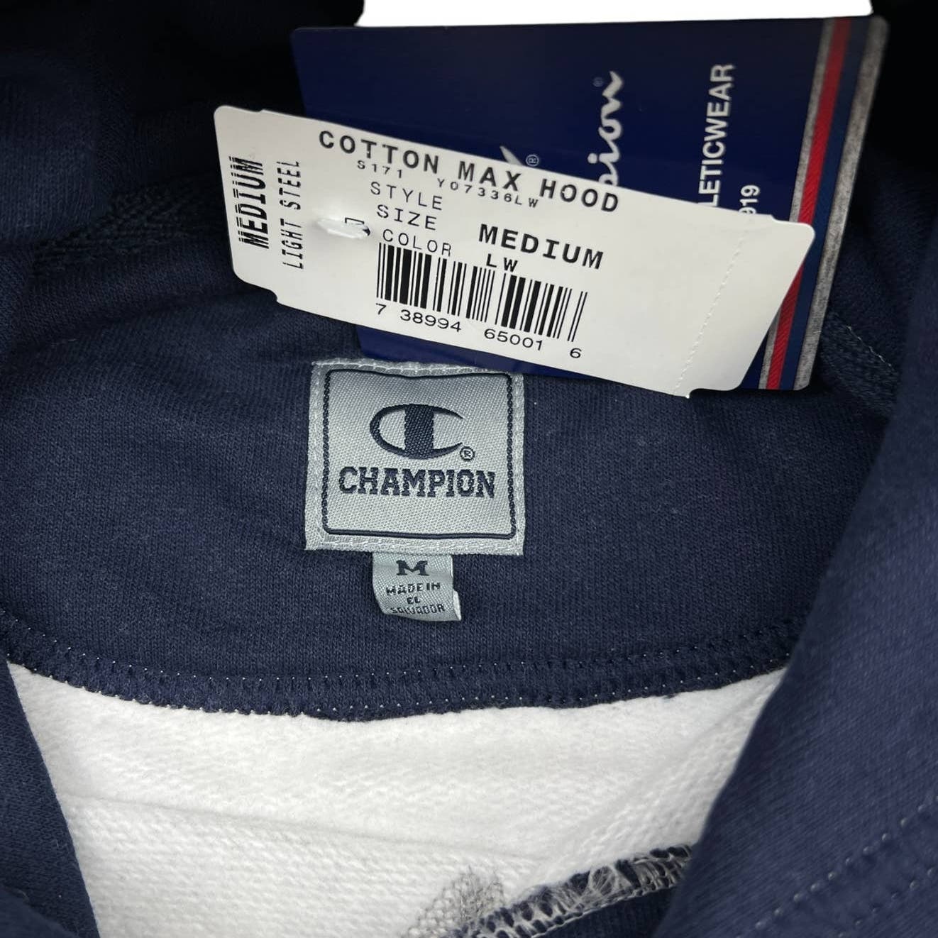 Champion Men Grey Hoodie US M Sport Casual Printed Long Sleeve